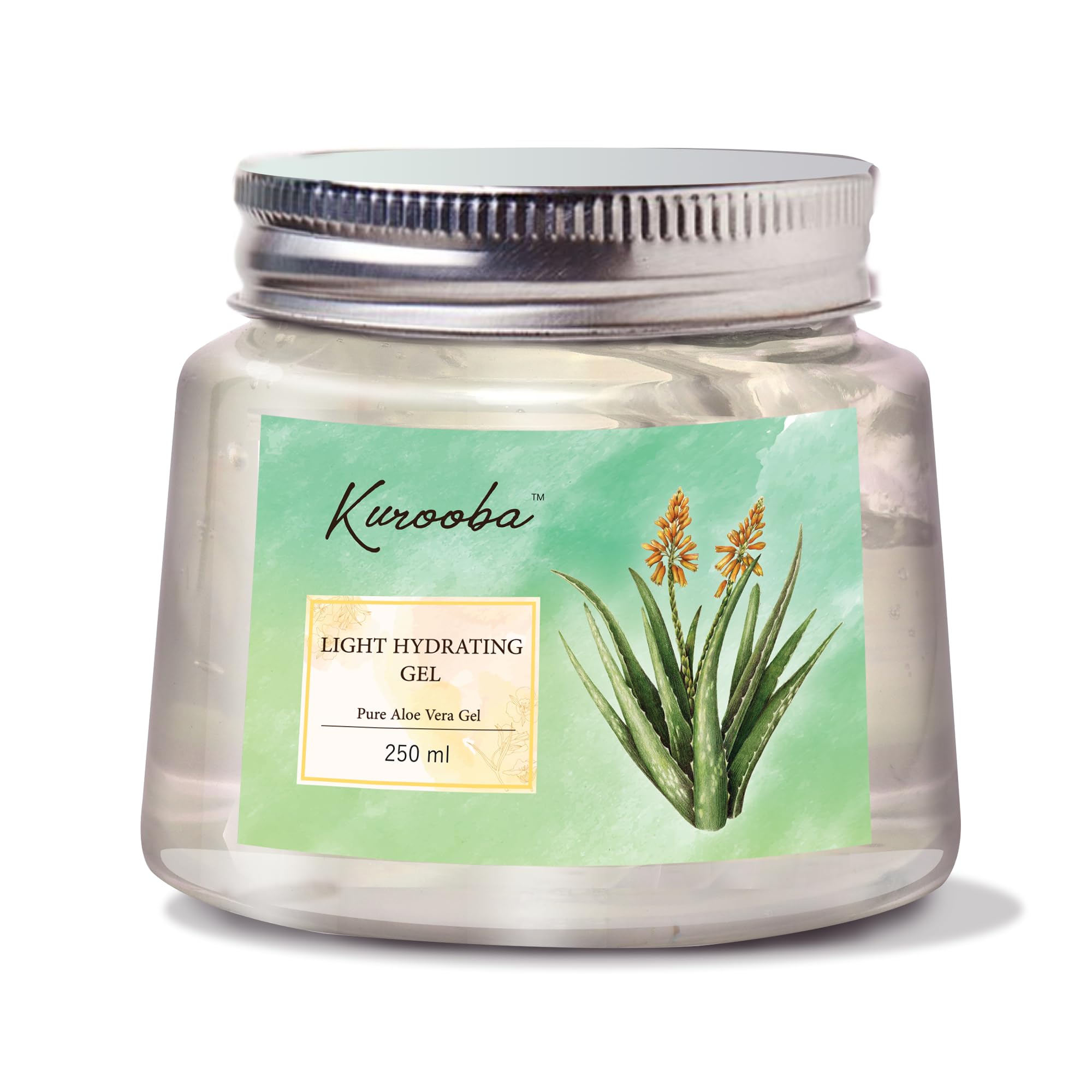 Kurooba Organic Aloe Vera Gel from freshly cut 100% Pure Aloe - 250 ml Aloe