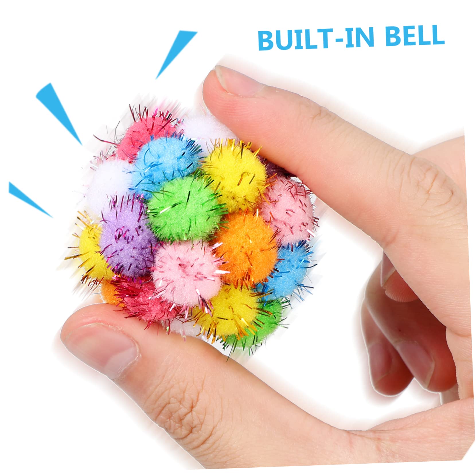 SUPVOX 100piezas Interactivas De Gato De Bolas De Crinkle Coloridas con De Felpa para Diversión Interiores Juguetes para Gatos y Gatitos Estimula El Ejercicio y Combate El Aburrimiento