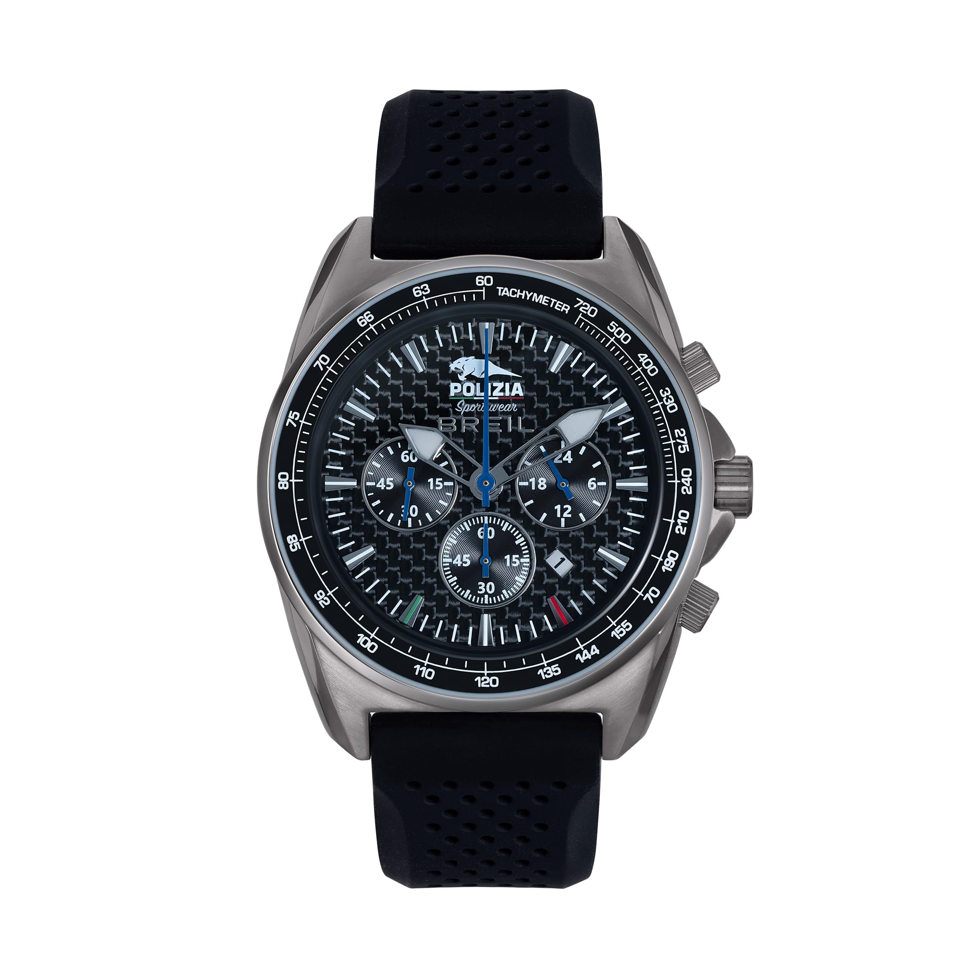 Breil Orologio Uomo, Bracciale in Silicone, Cassa 43 cm | Collezione POLIZIA DI STATO, Movimento Quarzo Analogico, Resistente all'acqua 100 metri, Idee regalo Uomo