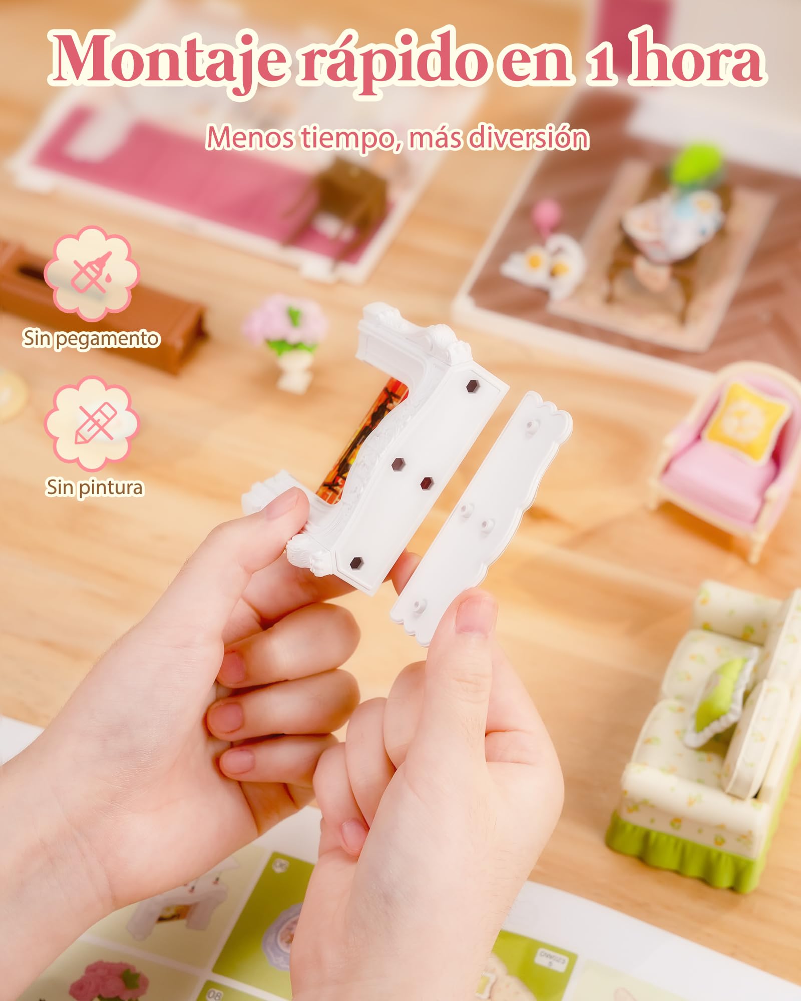 Rolife Super Creator Holiday Tea Time, Kits de casa en miniatura DIY, casa de muñecas piezas de colección y figuras de acción, mini casa para adultos para construir, regalo de cumpleaños y Navidad