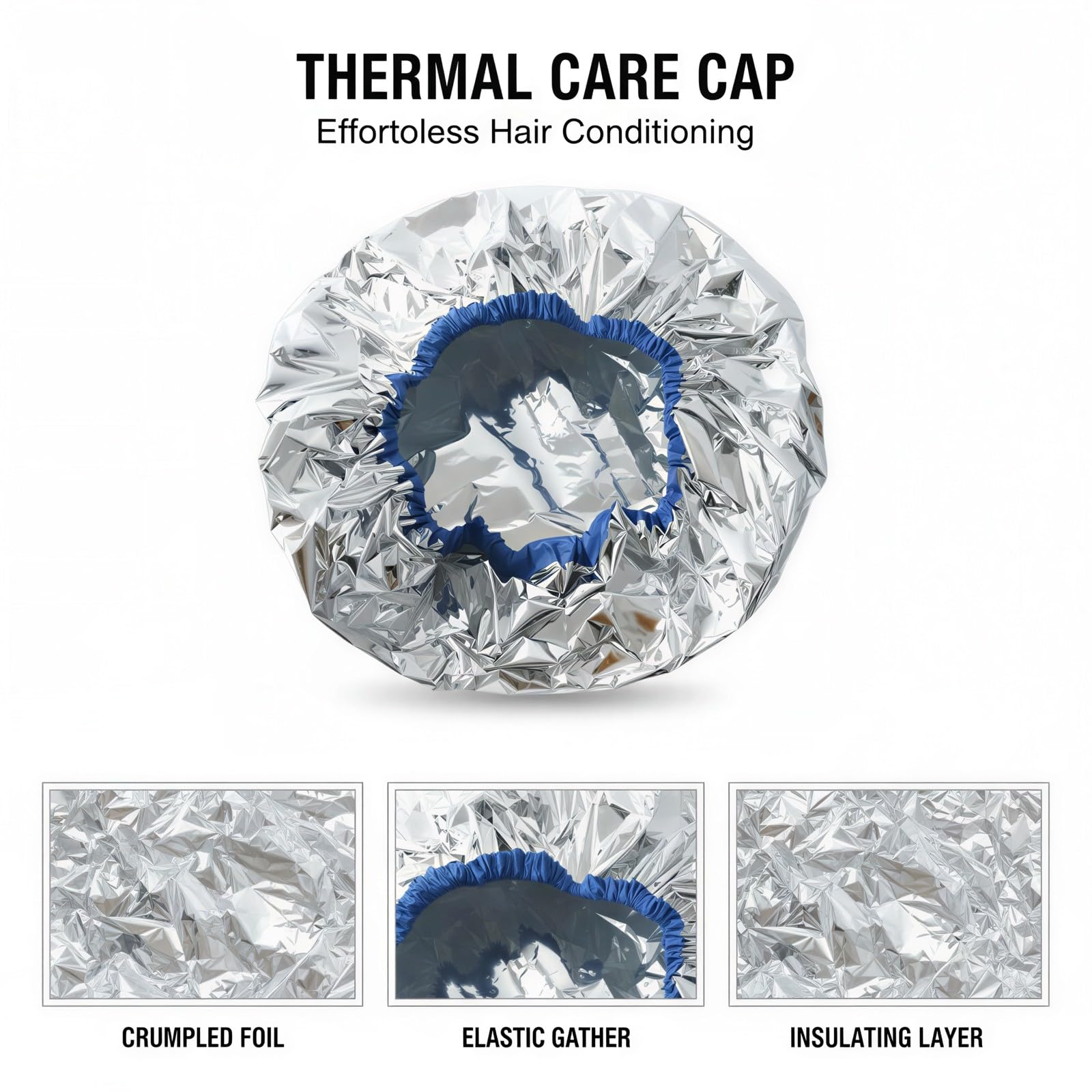 40 Stk. selbstheizende Haarhauben, Thermo-Dampfhaube aus Aluminiumfolie mit elastischem Band, ohne Strom für Intensivpflege beim Färben, Dauerwelle, Spa, 31 x 9 cm