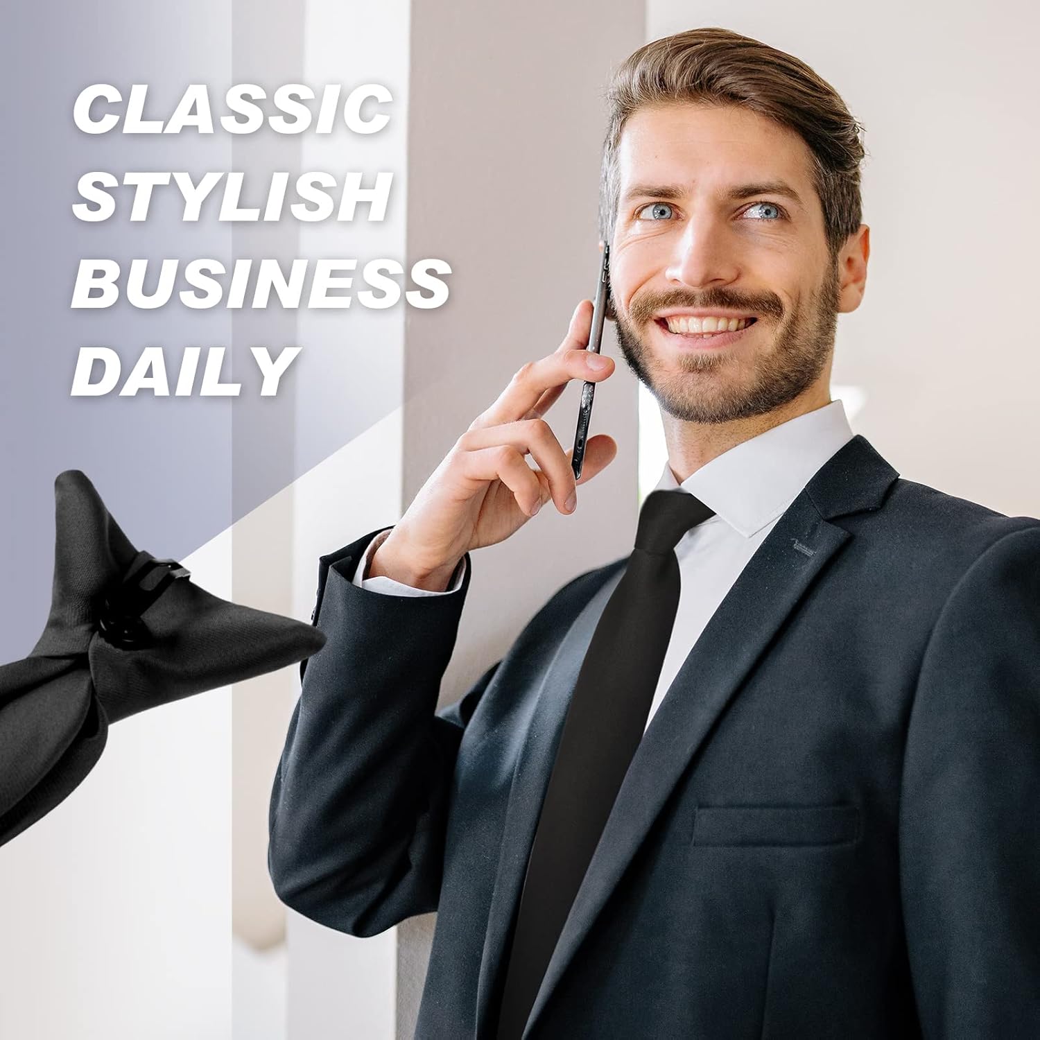 Haysandy 6 Pcs Clip on Ties for Men Solid Color Men's Tie Pretied Necktie 20 Inches for Wedding Office School Uniforms - Image 7