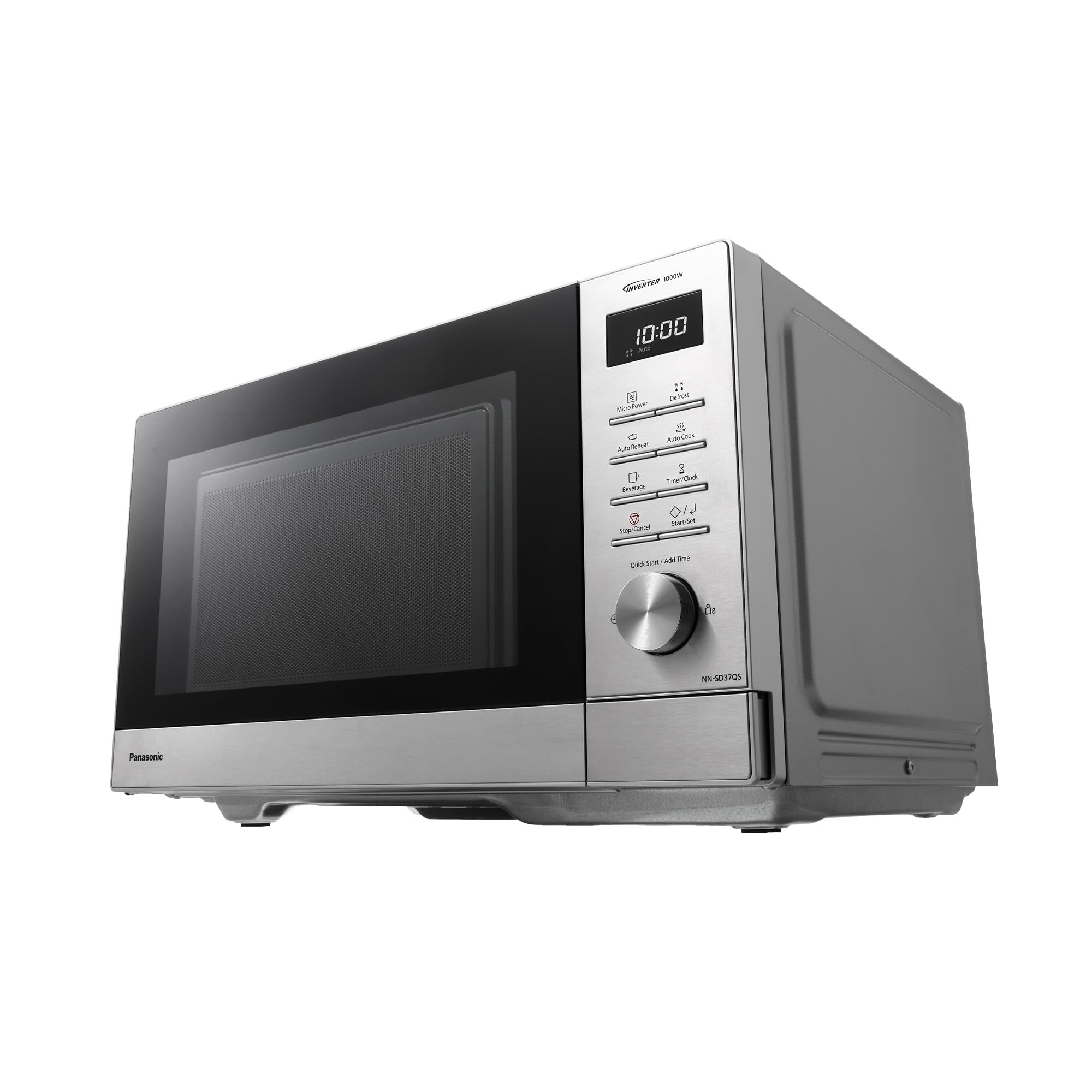 Panasonic NN-SD37QSEPG Solo-Mikrowellenofen, 29 l, 1000 W, automatisches Auftauen, 11 automatische Programme, Timer, Silber & Edelstahl