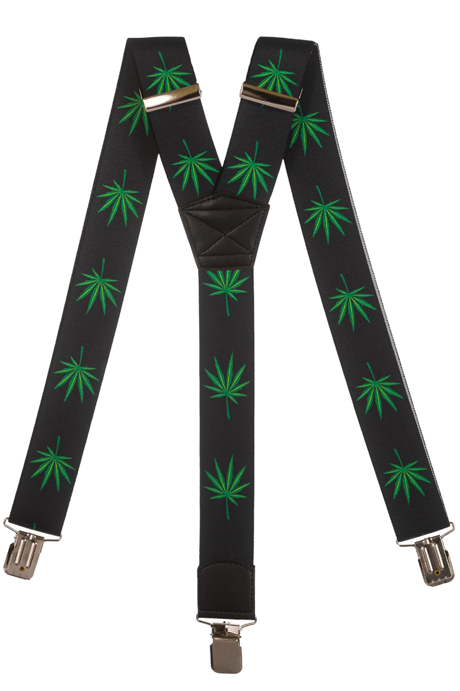 Olata Men's Cannabis Heavy Duty Printed Y-Shape Braces/Suspenders, 4Cm