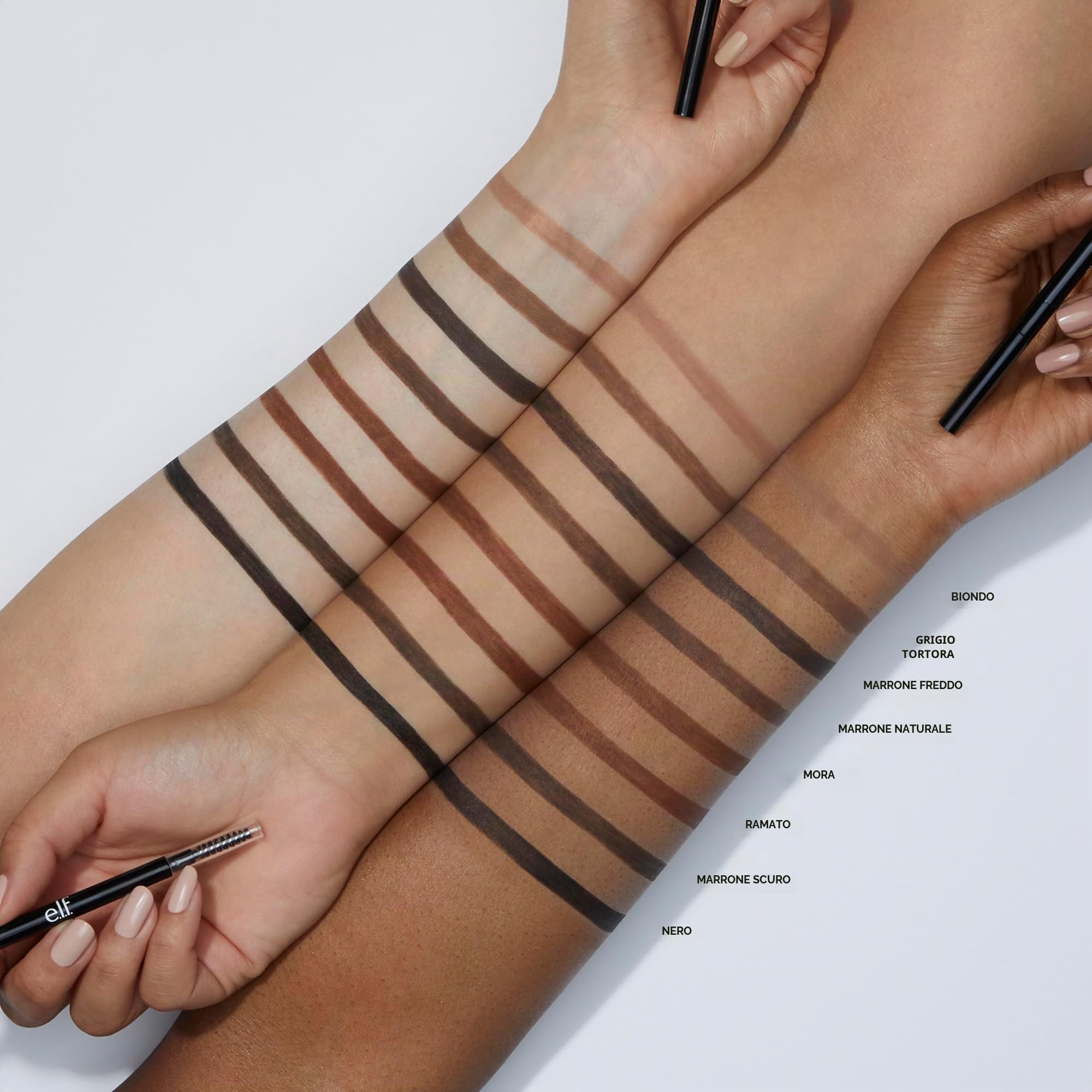 e.l.f., Ultra Precise Brow Pencil, cremosa, micro-slim, precisa, definisce, crea sopracciglia piene dall’aspetto naturale, doma e pettina le sopracciglia, Neutral Brown, 0,06 g (0,002 oz)
