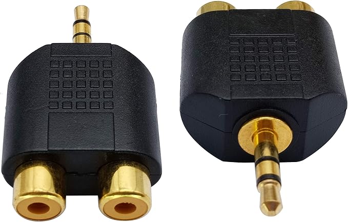 Adaptador divisor 3.5mm a RCA x5 chapado en oro miniatura 7