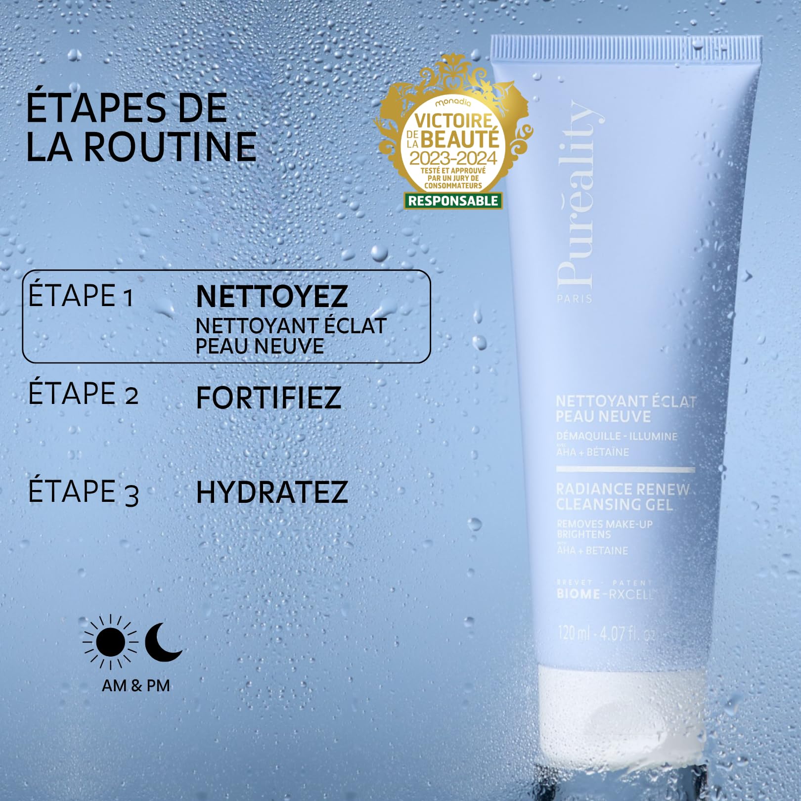 Nettoyant Éclat Effet Peau Neuve 50ml Peau Sensible - Purifie, lisse, illumine & démaquille – aux AHA - Nettoyant visage