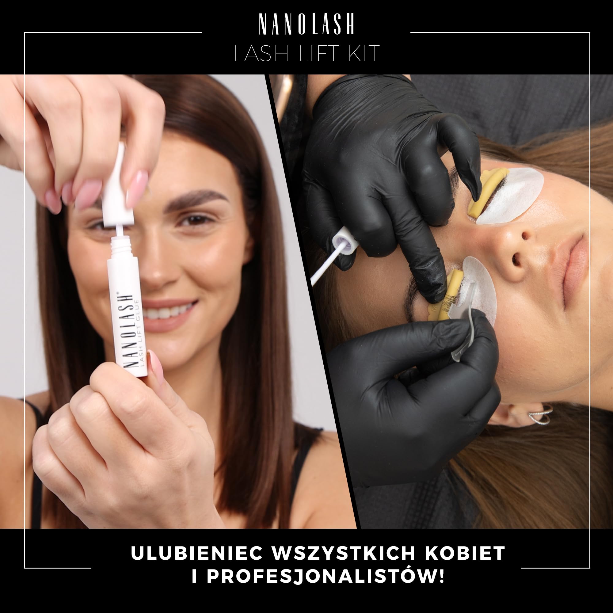 Zestaw do liftingu i laminacji rzęs Nanolash - profesjonalny zestaw do liftingu rzęs, zestaw DIY do liftingu rzęs w domu i salonie, laminacja rzęs DIY