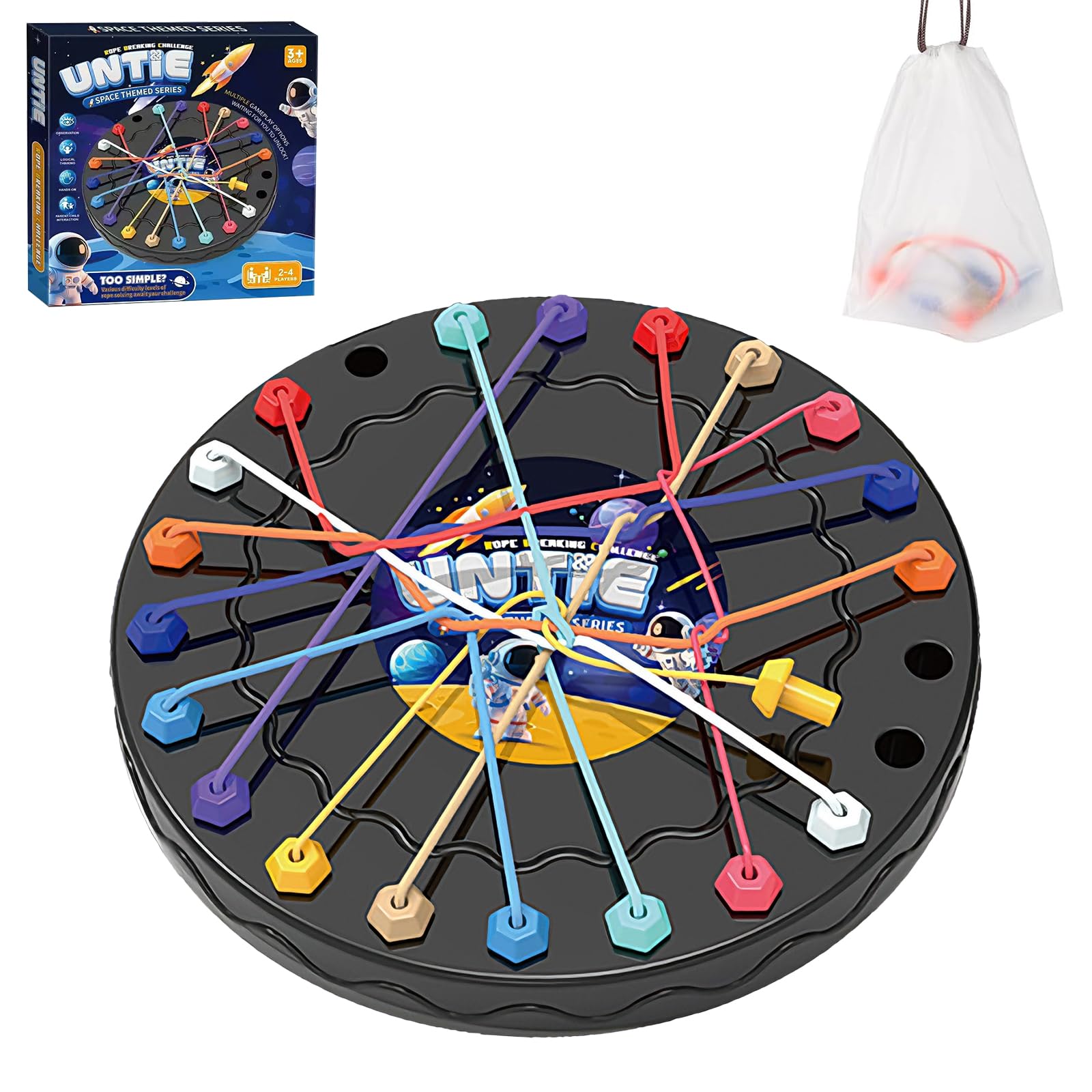Brainy Knots Puzzle Game - Twisted Rope Brain Strategy Rope Challenge Toy, Interactive Strategic Knot Untying Toy, Board Games Puzzle Games Kids for Family Gathering, Gifts for Kids — image 1