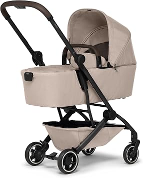 Joolz Aer+ Carrycot for Newborn Baby (0–6 Months) | Lightweight Foldable Baby Bassinet with Breathable Mattress, Sunshade, Raincover, Water-Repellent Fabric | Sandy Taupe