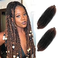 Vista 48 de Cabello Afro Twist de 30 Pulgadas 2 Paquetes, Cabello Afro Twist Elástico Pre Esponjado Cabello Spring Twist Pre Estirado Cabello para Envolver