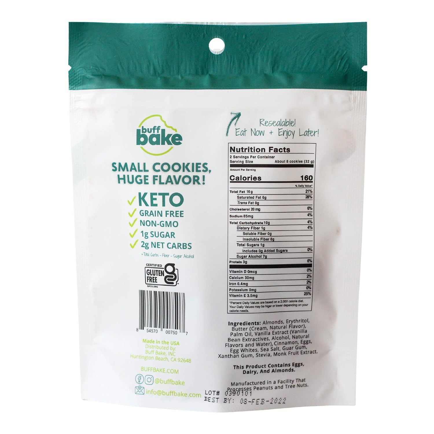 Buff Bake Snickerdoodle Keto Cookie Bites | Keto Friendly Low Carb Snacks Mini Cookies | Gluten Free, Grain Free, Non GMO, No Sugar Added | 2g Net Carb For Ketosis Ketogenic Melt in Your Mouth Diabetic Diet Friendly Healthy Dessert Treat | 6 Pack