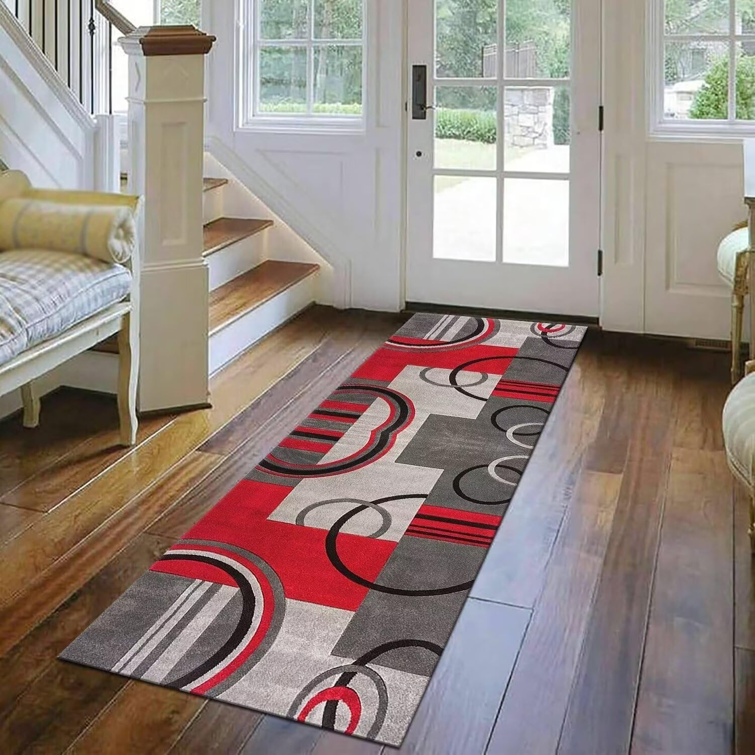 SUCERU Tapijtloper Vloerkleed Antislip Keukentapijt Wasbare Modern Tapijtenlopers 80X300CM Deurmatten Lopers Roze Tapijtmatten Ingang Slaapkamer Woonkamer Wasruimte keukenvloermat