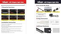 Vista 10 de Nilight Truck Tailgate Light Strip 60" Aluminum FrameTriple Row Light Bar 1200 LED w/ Red Running Brake White Reverse Light Red Sequential Turn
