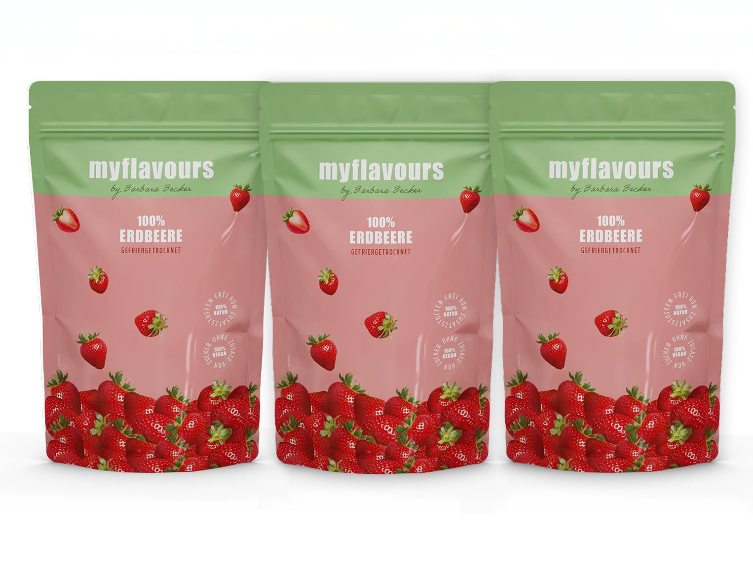 myflavours by Barbara Becker Erdbeere Vorratspack Bundle | 10x Erdbeere à 75g | Großpackung | Natürlicher Erdbeergeschmack | Sparpaket