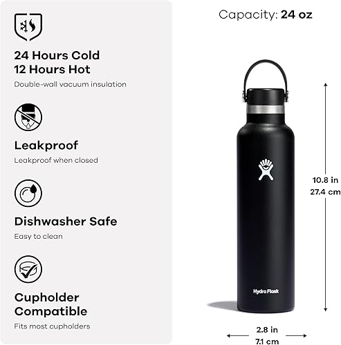 Miniatura 7 de Hydro Flask Botella de agua - Acero inoxidable aislado - Sin derrame, a prueba de fugas en 24 oz Trillium tonal