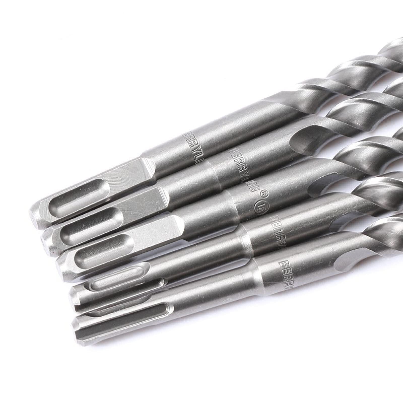 Broca de martillo eléctrico de cuatro fosas, broca de impacto extendida, taladro a través de la pared, hormigón, hormigón de pared de ladrillo, vástago cuadrado 25 * 350 mm,18 * 350 mm