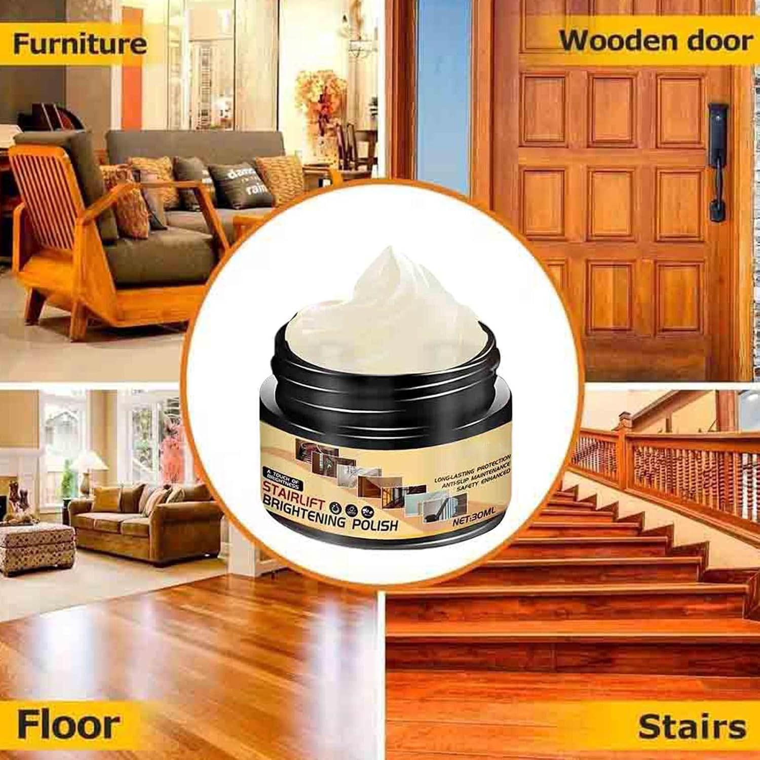 Wood Finishing Wax,Protective Polishing Restorer with Sponge 30ml - Protective Wood Wax,for Table Chair Cabinet Door Stairs Sculpture Musical Instrument Cutting Board