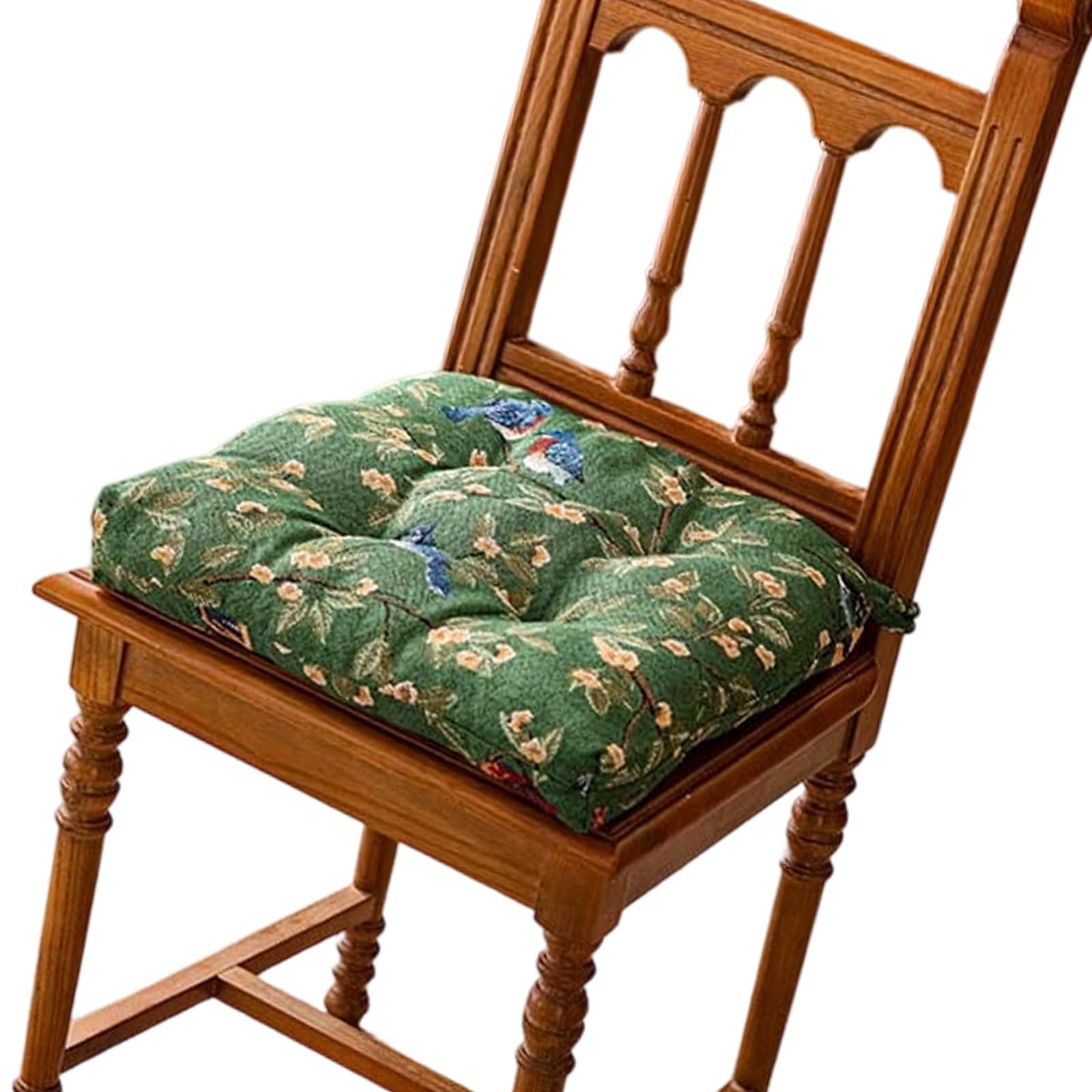 Msioytog Practical Chair Pad with Florals Embroidery Reinforced Edges and Comfortable Pad for Daily Use in Multiple Space Chair Cover