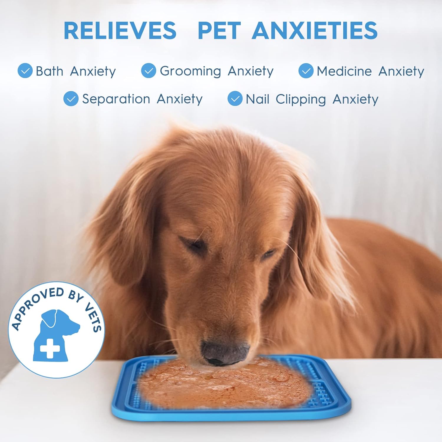 WHICH DOG Slow Feeder for Dog, Pets Licking Mat with Suction Cup Non-Slip Design, Pet Calming Treat Mat Anxiety Relief Dog & Cat Slow Food (Blue) 4 71XhKHlyl4L. AC SL1500