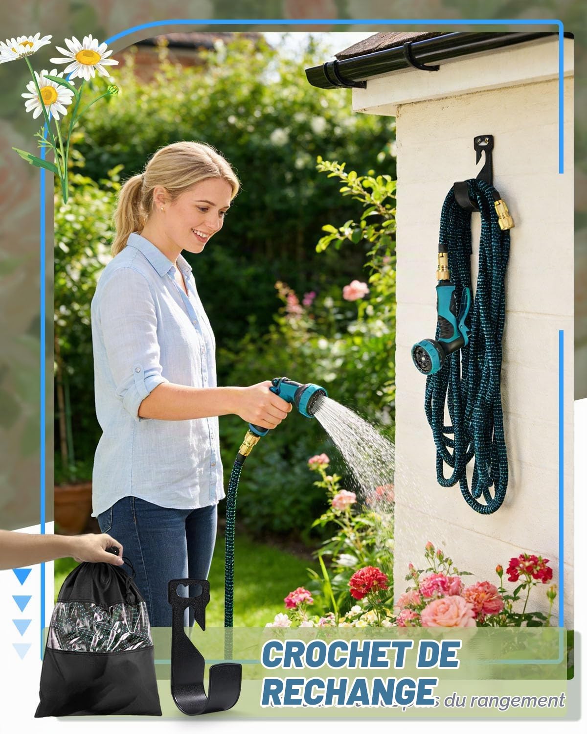 Tuyau Arrosage Extensible 30m avec Pistolet 10 Fonctions, Tuyau d’Arrosage Extensible en TPE, Tuyaux d'Arrosage Anti-Torsion pour Arrosage Jardin, Léger