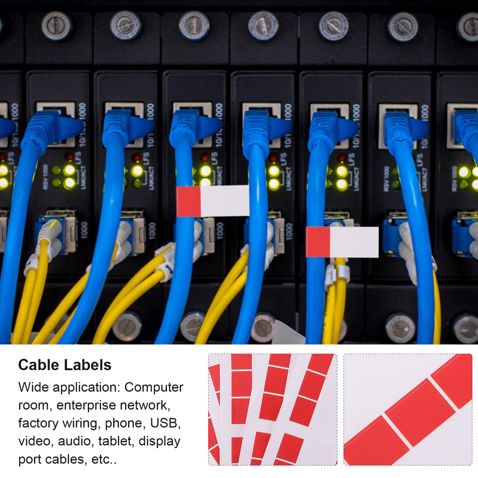 NUOBESTY 15pezzi Etichette Adesive Per Cavi Resistenti Allo Strappo Flessibili e Impermeabili Per Gestione Cavi Ufficio e Casa Facili Da Scrivere e Applicare
