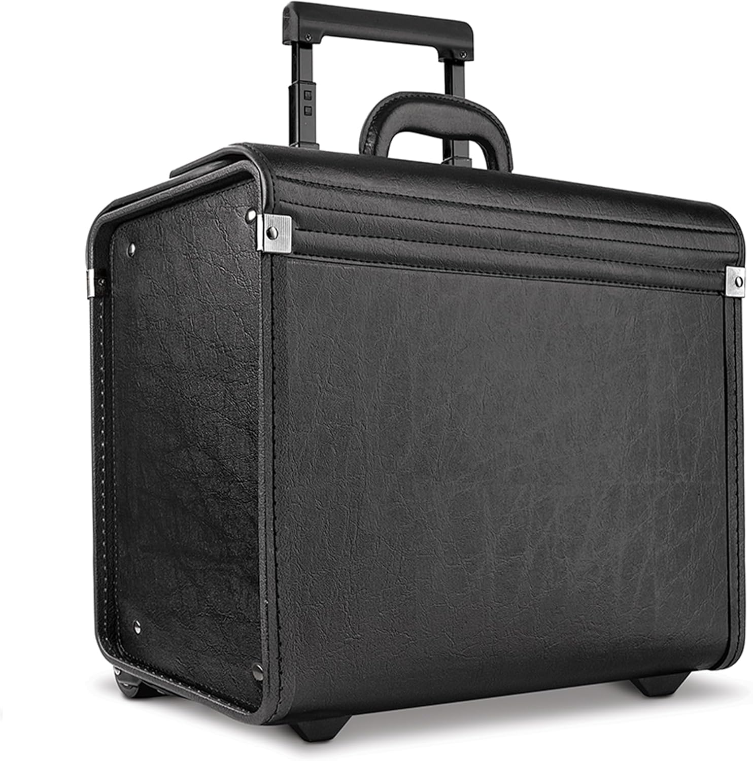 Solo New York Rolling Catalog Case with Wheels - Hard Sided Roller Bag, Wheeled Briefcase for Women & Men, Carry On Size for Travel, Litigation Bag for Lawyers - Lincoln, Black