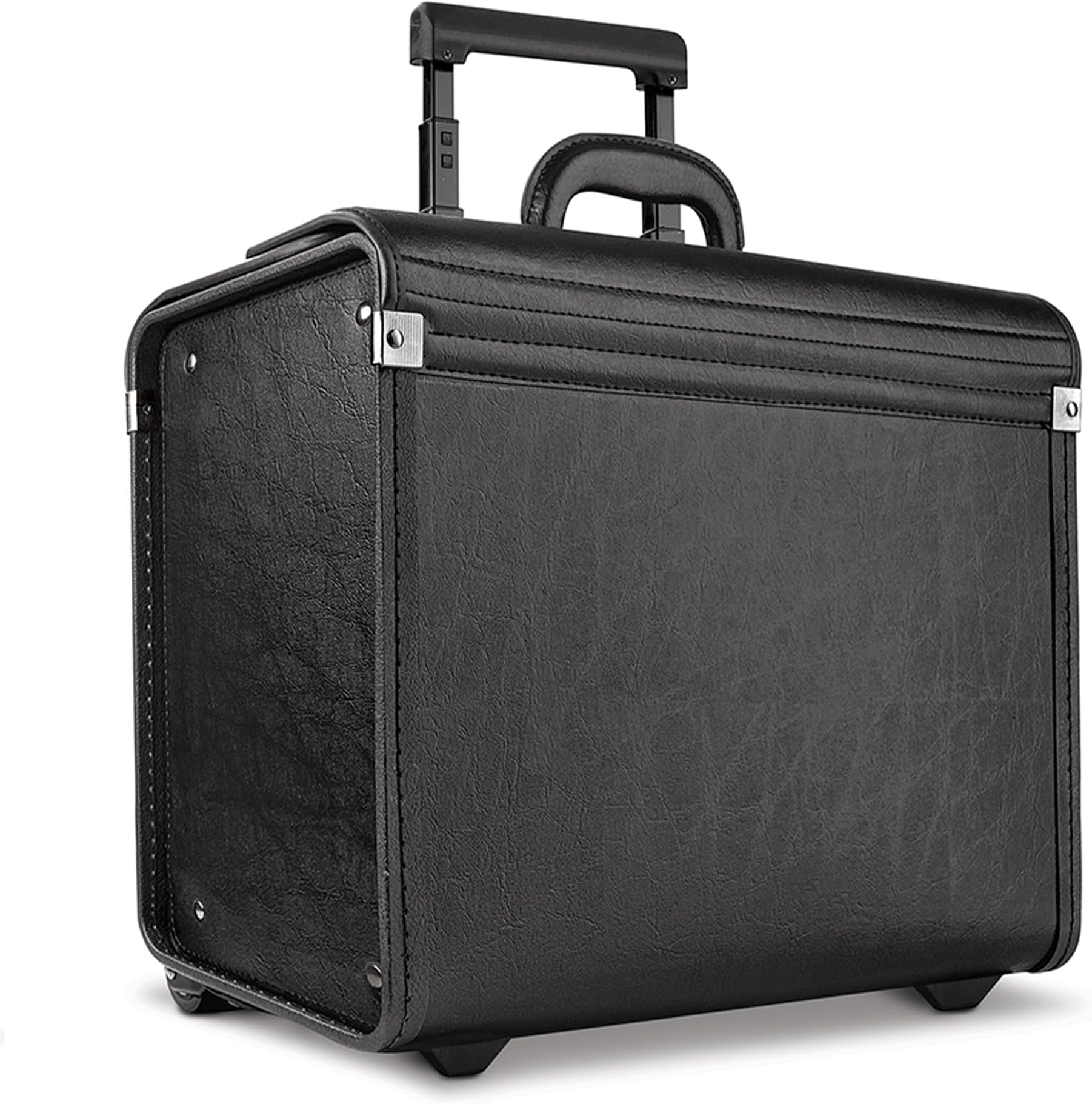 Solo New York Rolling Catalog Case with Wheels - Hard Sided Roller Bag, Wheeled Briefcase for Women & Men, Carry On Size for Travel, Litigation Bag for Lawyers - Lincoln, Black