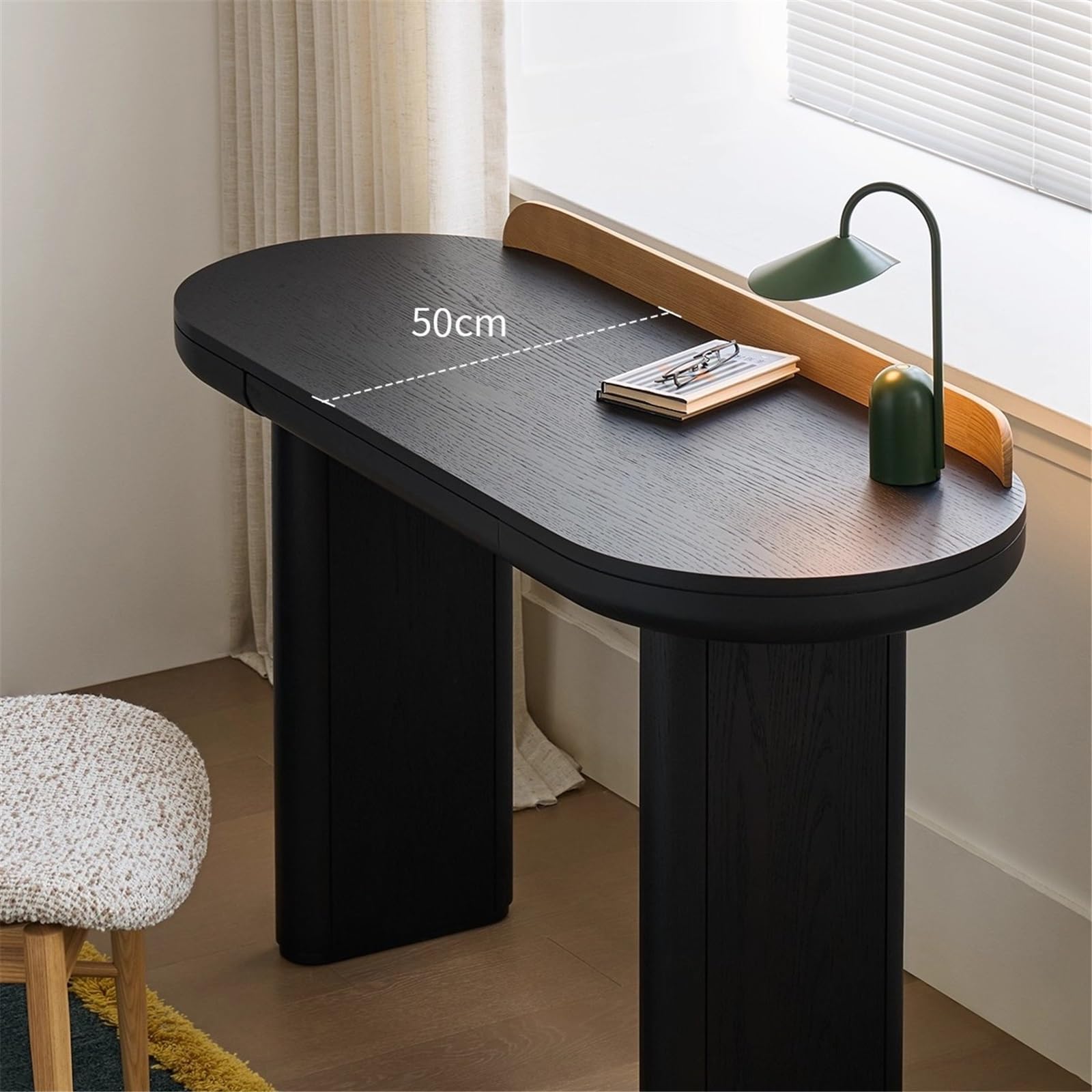 Bureau Classique Bureau Compact de 50 Pouces avec Petit tiroir, Coiffeuse Chambre Noire Vintage Rangement pour écrire