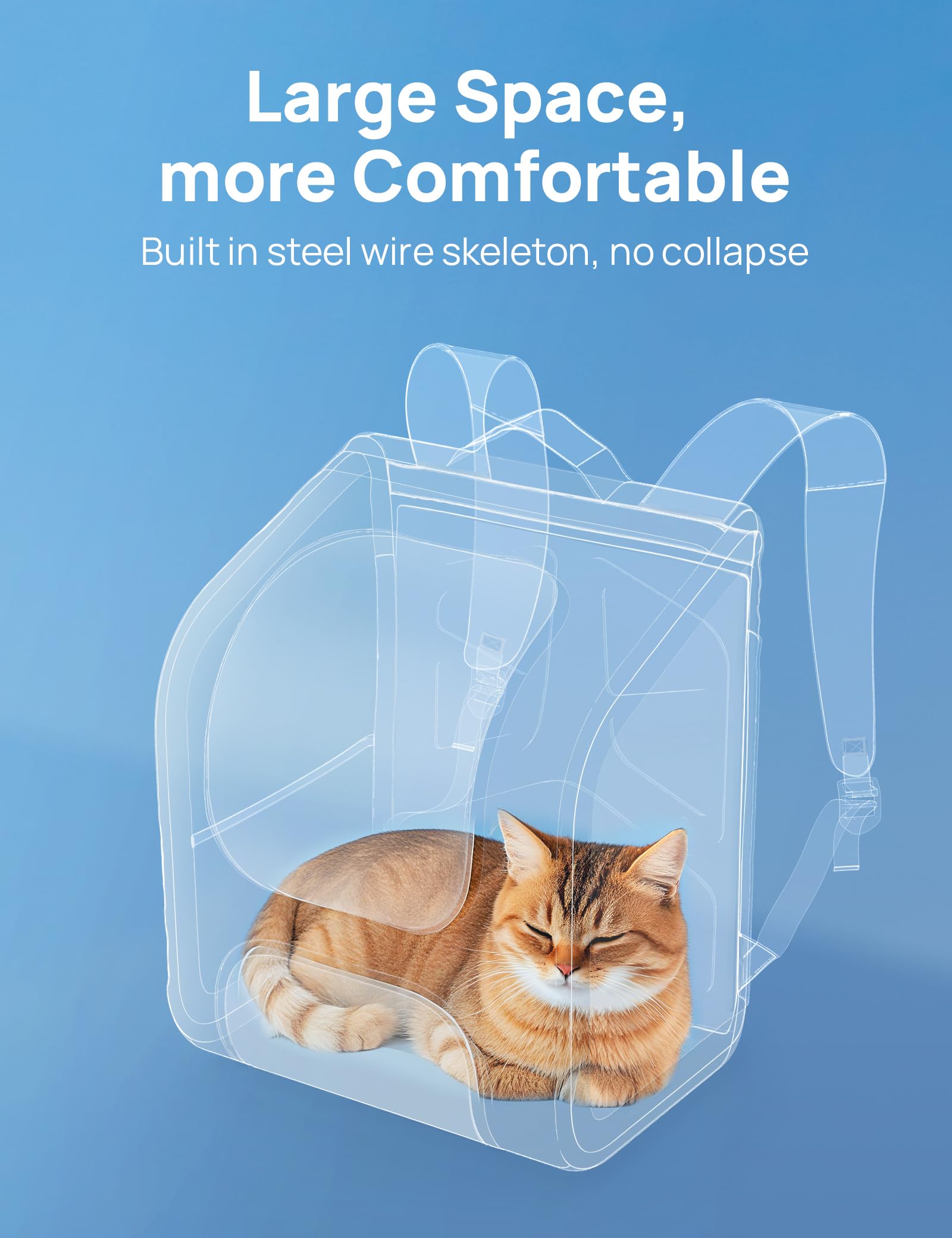 Pecute Zaino Trasportino per Gatti a Bolla - Ampio spazio stabile, parasole traspirante, ideale per viaggiare, fare escursioni, fare visitare cliniche veterinarie con il tuo animale domestico, Cachi