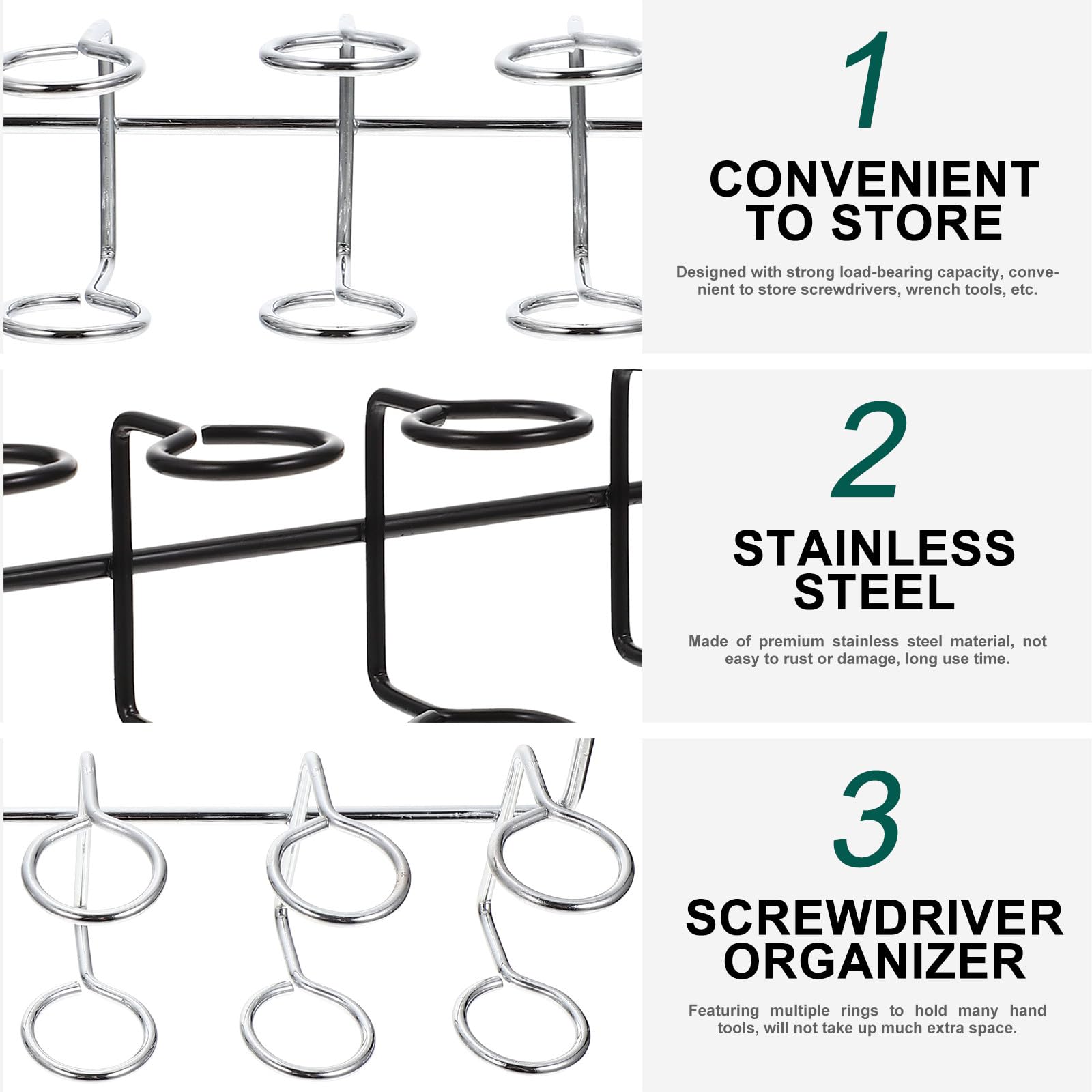 Organizzatore per Attrezzi da Lavoro in Acciaio Inox, 4 Pezzi