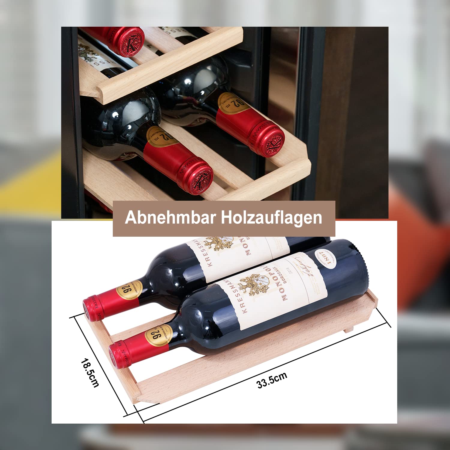 Kalamera Weinkühlschrank 12 Flaschen 35 Liter Kompressor 5-18°C KRC-35FCSS