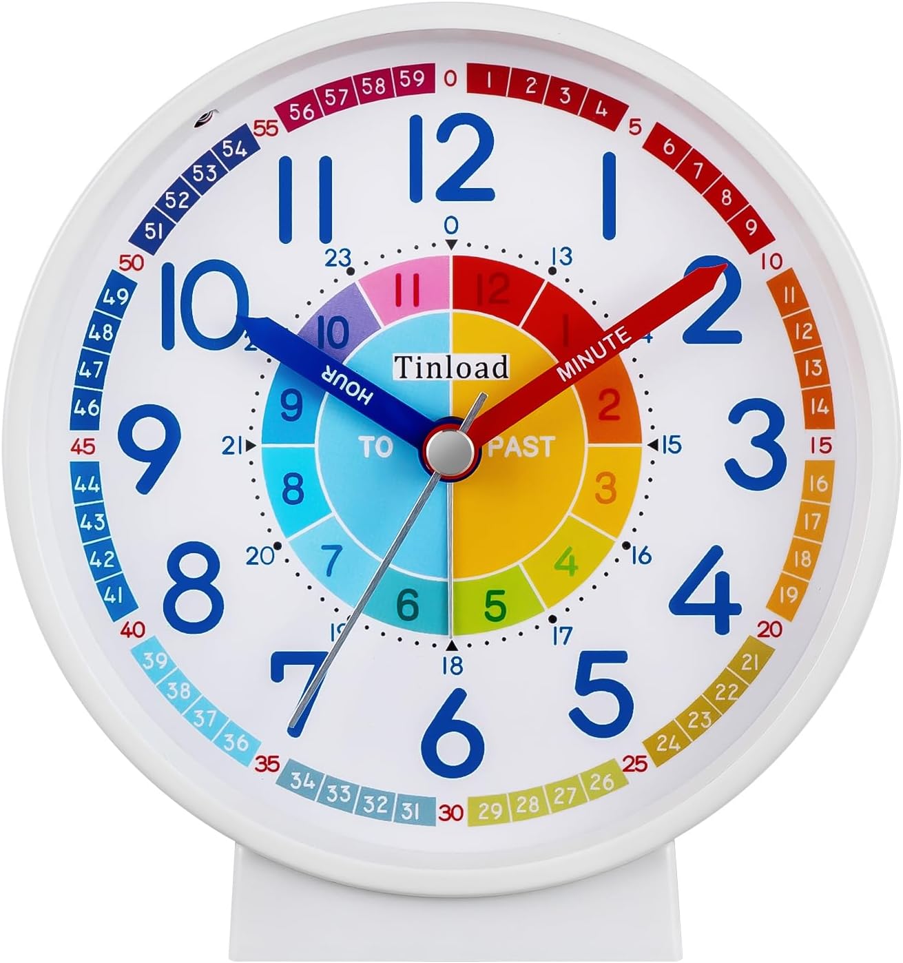 Tinload Analog Alarm Clock for Kids Learning to Tell Time, Battery Operated for Teenagers Boys Girls Bedrooms