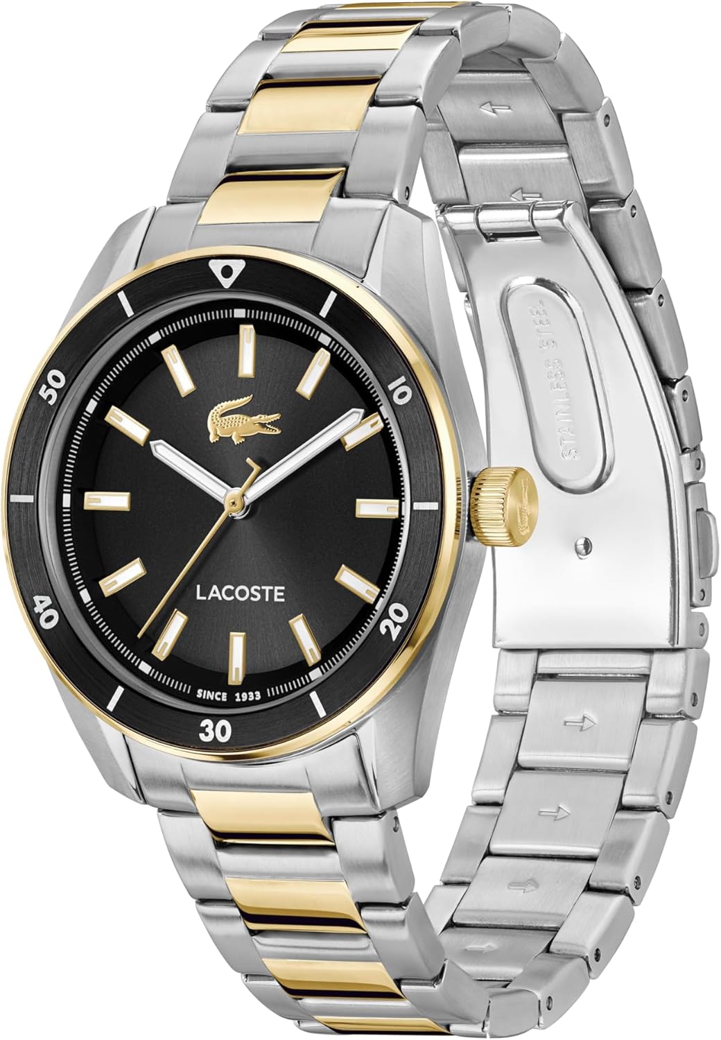 Lacoste Boston Men’s Quartz Watch - Sunray Dial, Aluminum Bezel, Contemporary Three-Hand Design - Modern, Sporty Timepiece - Gift for Him 39mm