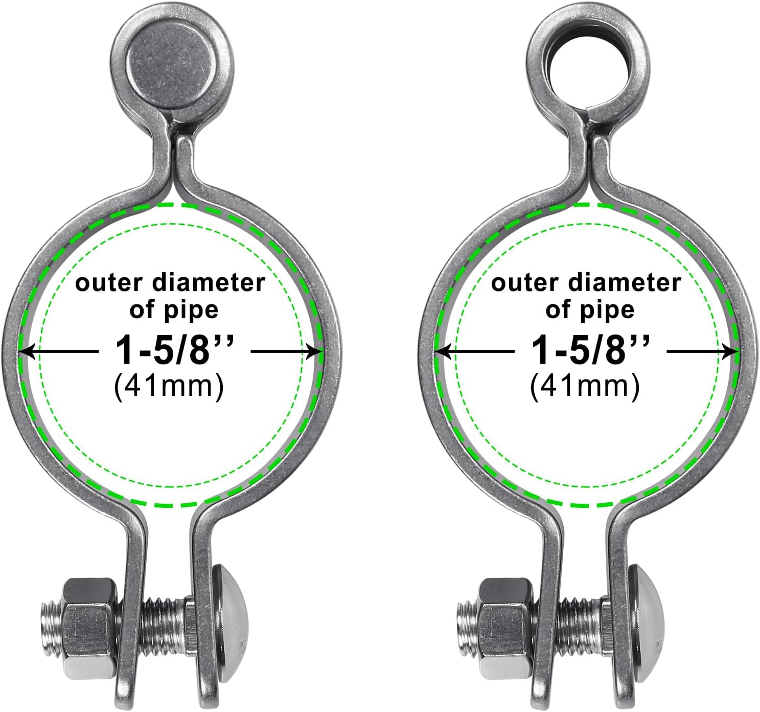 Insaga 1-5/8'' Chain Link Fence Gate Post Hinge Kit, Thick SUS304 Chain Link Fence Parts Includes Female Gate Hinge (2pcs) and Male Gate Hinges (2pcs), Heavy Duty Gate Hinges up to 500LB (2 Pairs)