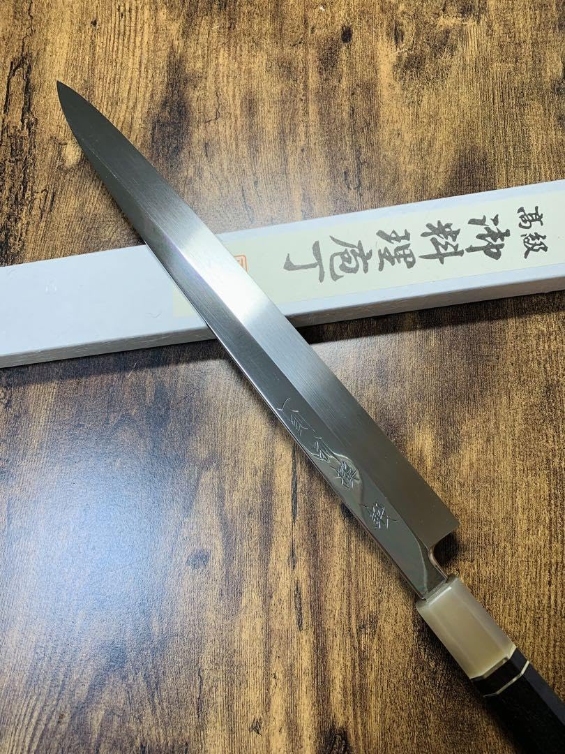 Amazon.co.jp: 堺刃物 一則別選 刺身 柳刃 本焼 VG10鋼 包丁 鏡面 尺