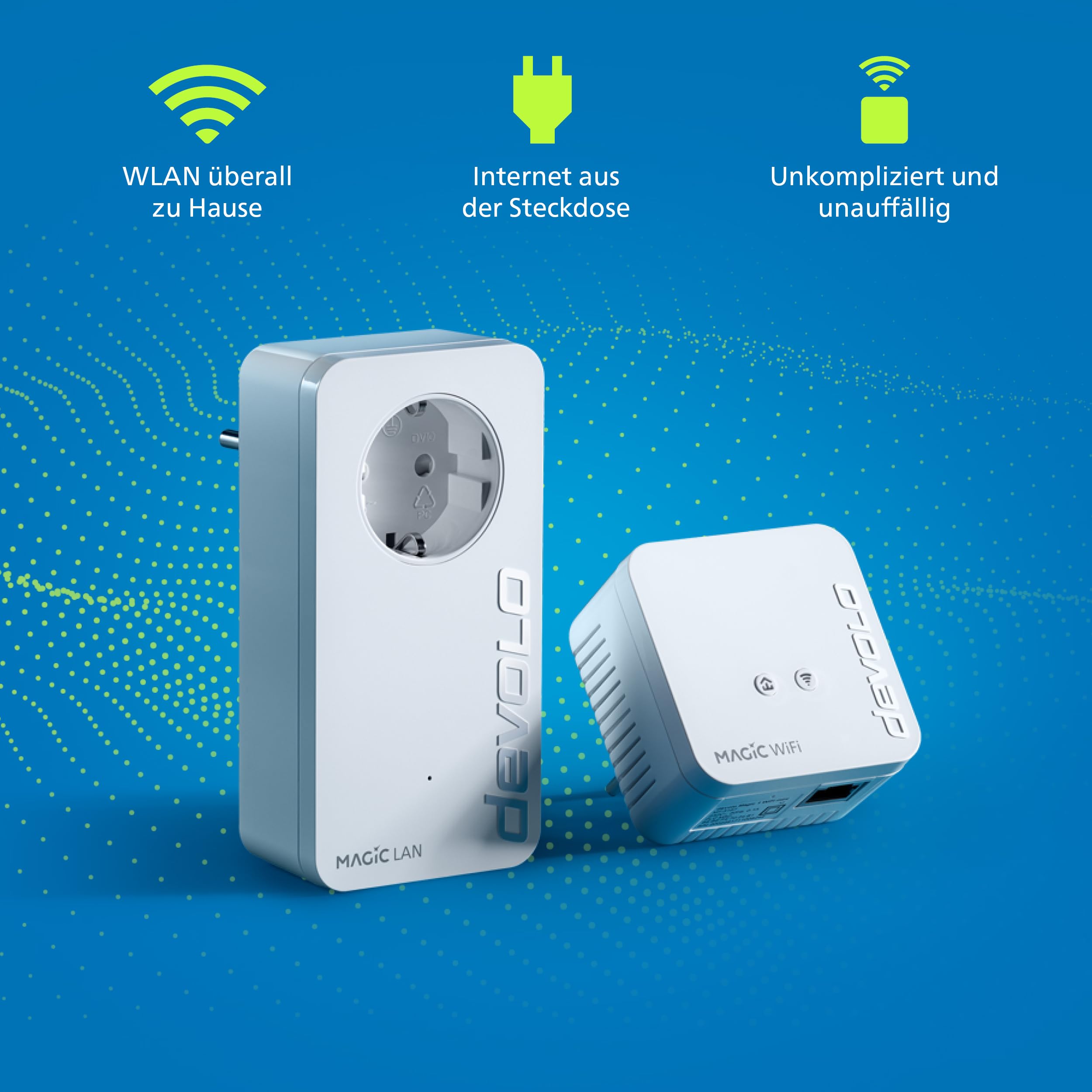 Devolo Magic 1 LAN Powerline-Adapter – Bis Zu 1200 Mbps, Steckdosen-Internet, Mit LAN-Anschluss