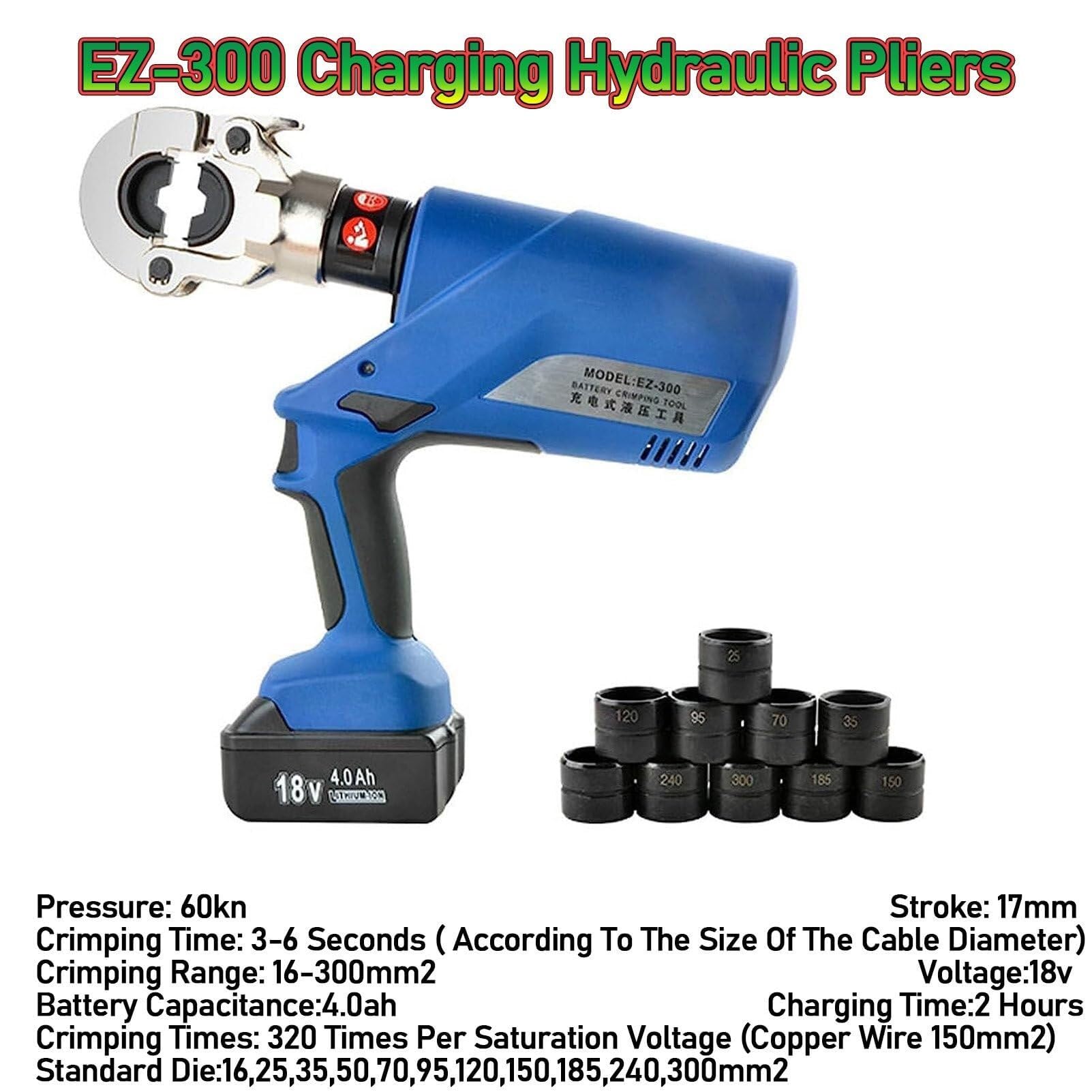 Amazon | 充電式油圧圧着ペンチ、電動圧着工具ワイヤークリンパ