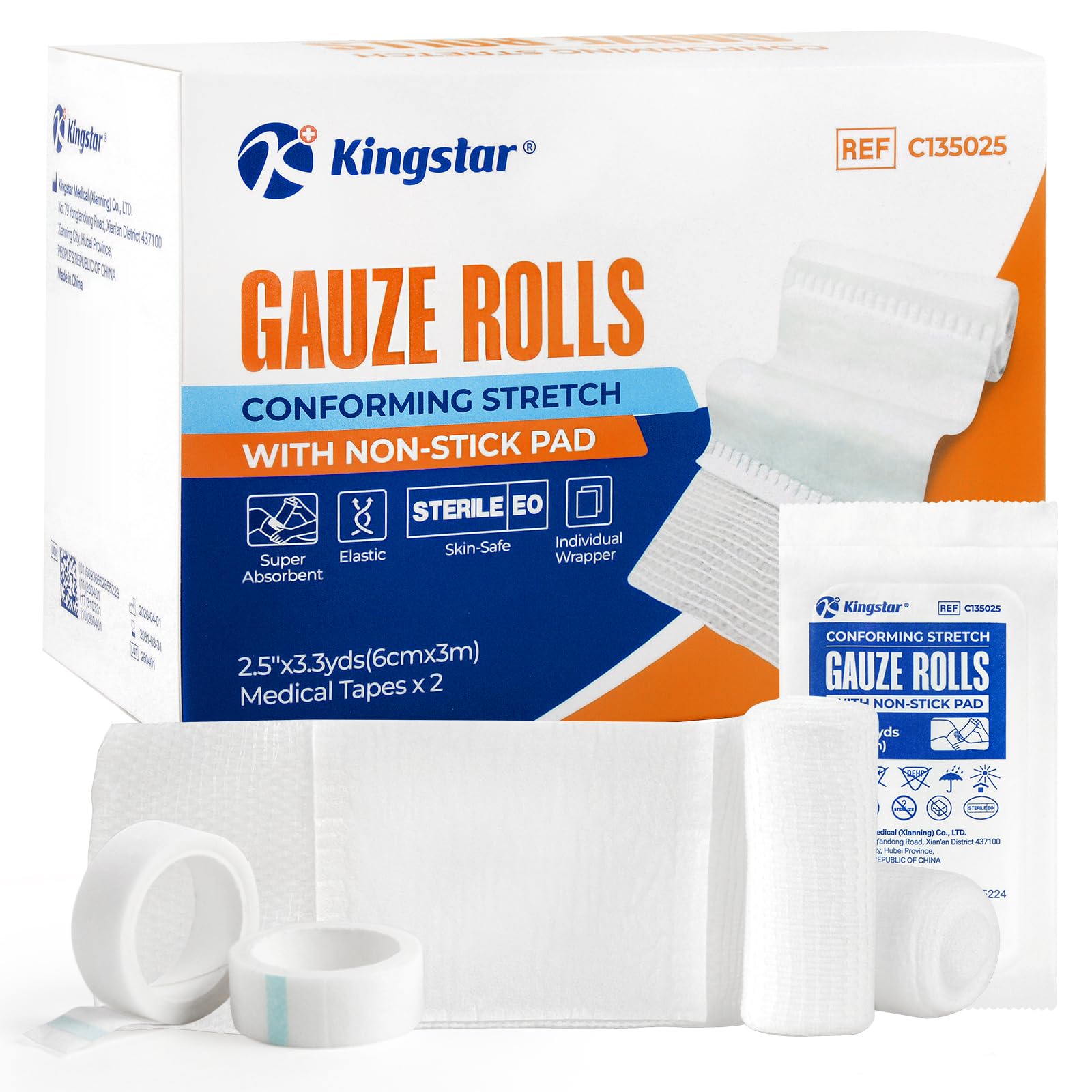 Conforming Stretch Gauze Rolls with Non-Stick Pad 3" x4.4yds — Amazon image 9
