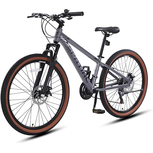 SPATIAL Mountain Bike, 24/26/27.5/29 inch Outdoor Cycling Bike, 21 Speed/Lightweight Aluminum Frame | Dual Disc Brakes,Adjustable Ergonomic Seat for Men Women Teens Adult,MTB Bicycle