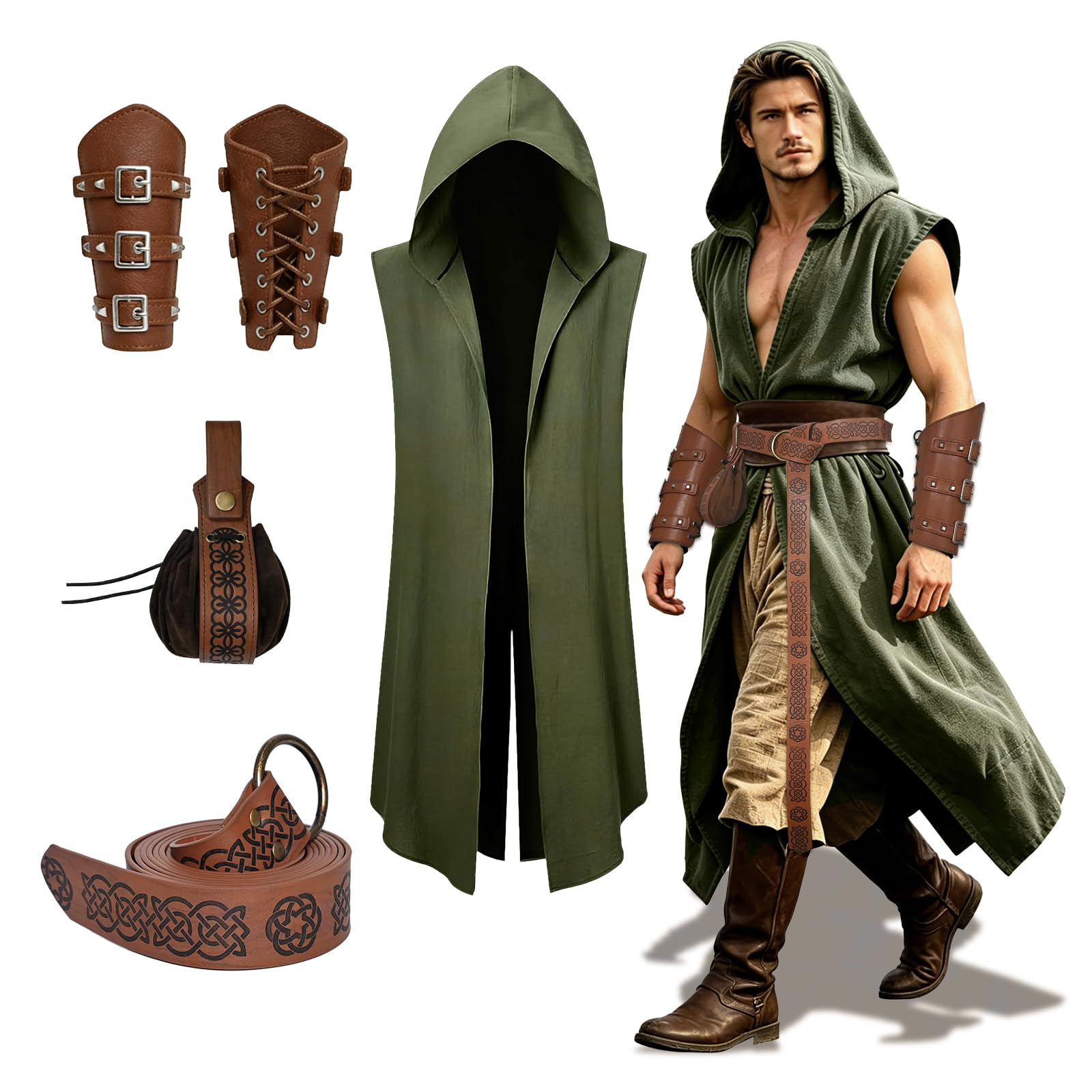 Photo 1 of HGZXQMN Viking Renaissance Hooded Cape Set