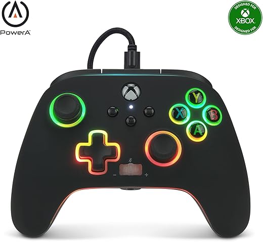 PowerA Spectra Infinity Enhanced Wired Gaming Controller for Xbox Series X/S, Xbox One, PC, Windows 10/11 with Vivid LED Lighting, Black…