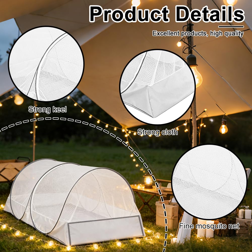 Zanzariera Pop Up 200 x 100 x 73 cm, zanzariera da viaggio e tenda da letto per bambini e campeggio, zanzariera pieghevole letto da viaggio con cerniera, facile da trasportare