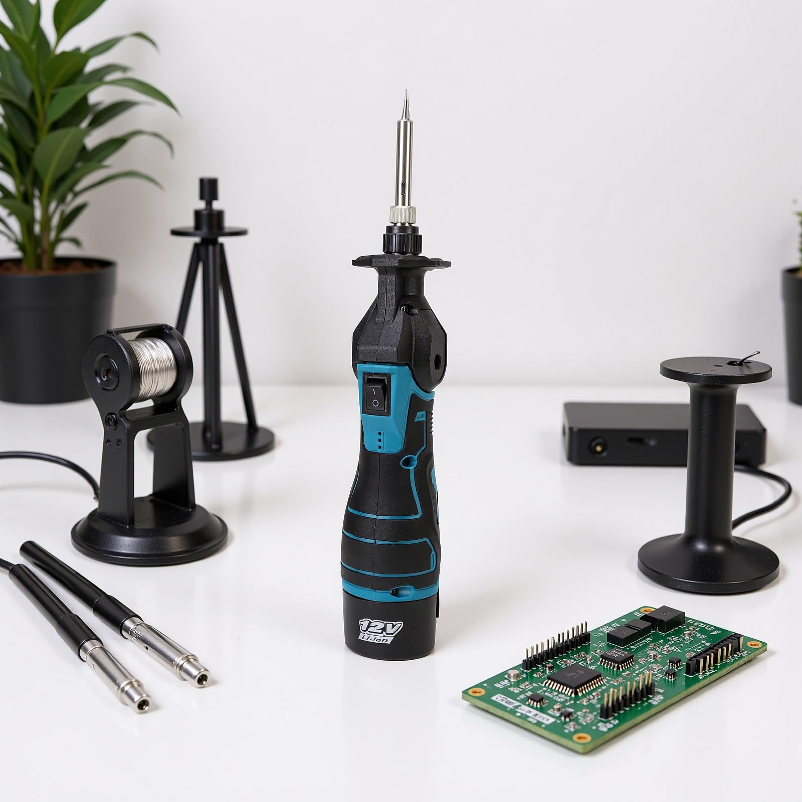 Jectse Saldatore Ricaricabile, Batterie da 1200 MAh, Temperatura Regolabile, Saldatore per Riparazioni Elettroniche con Impugnatura Ergonomica, Riparazione di Circuiti (2 Batteria Spina europea)