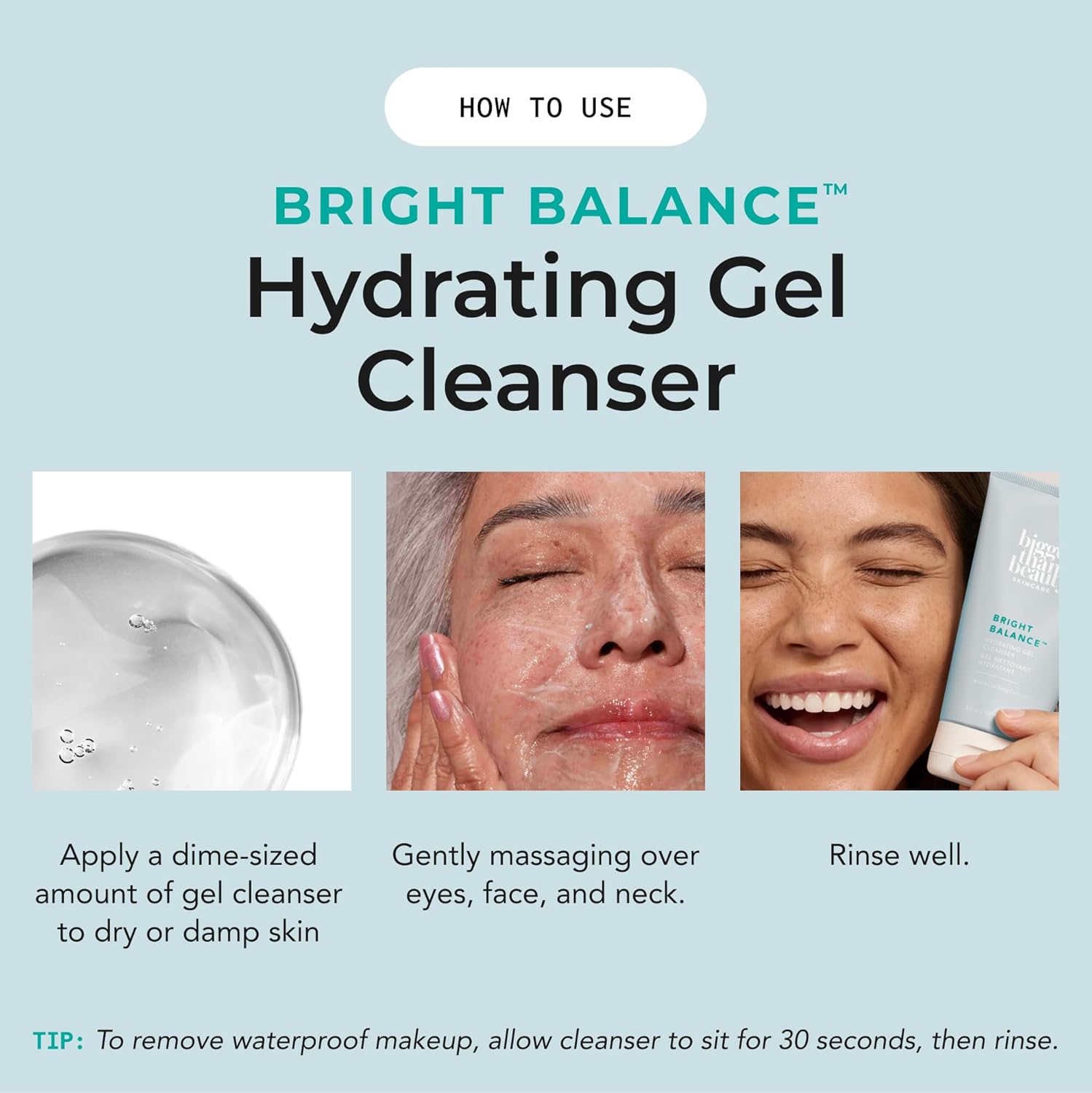Hydrating Gel Cleanser, Face Wash with Hyaluronic Acid & Vitamin C for All Skin Types, Daily Skin Care, Makeup Remover for Women, Facial Cleanser, Vegan & Cruelty Free - Image 6