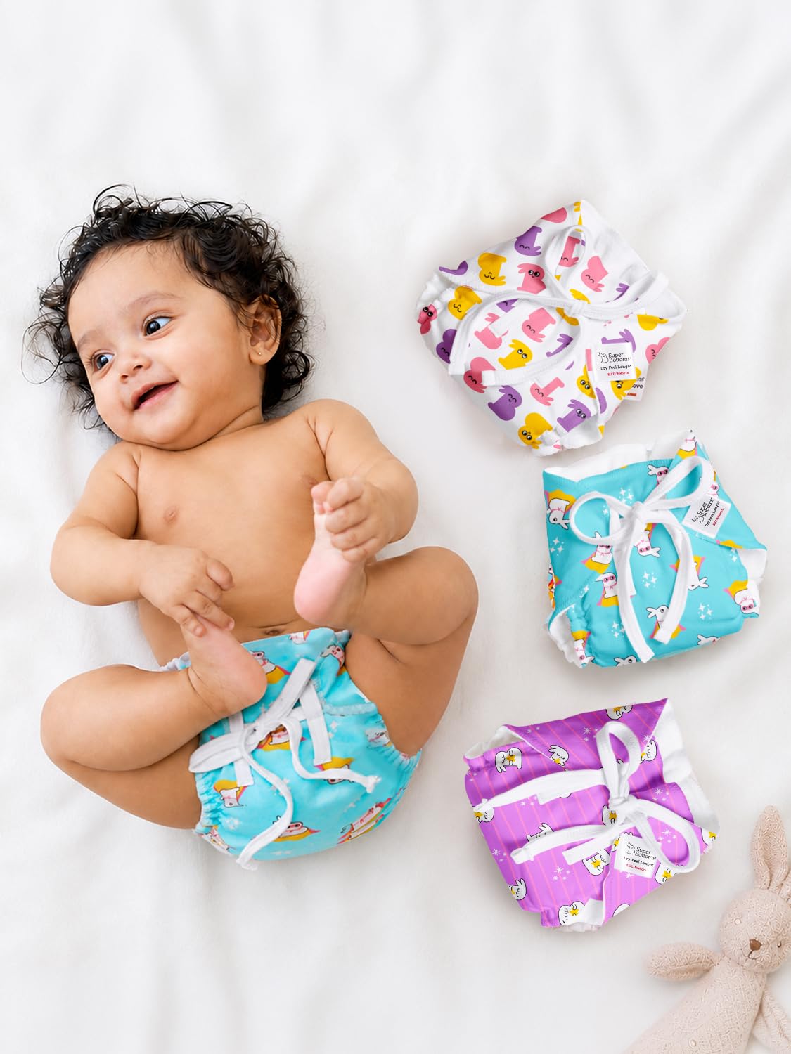 SuperBottoms DryFeel Baby Langot 0-6 months l Organic Cotton Modern Baby Nappy l Mess-free Langot with Gentle Elastics l Super DryFeel Top Layer l Diaper-free Time Essential | 3 Pack-picture-24