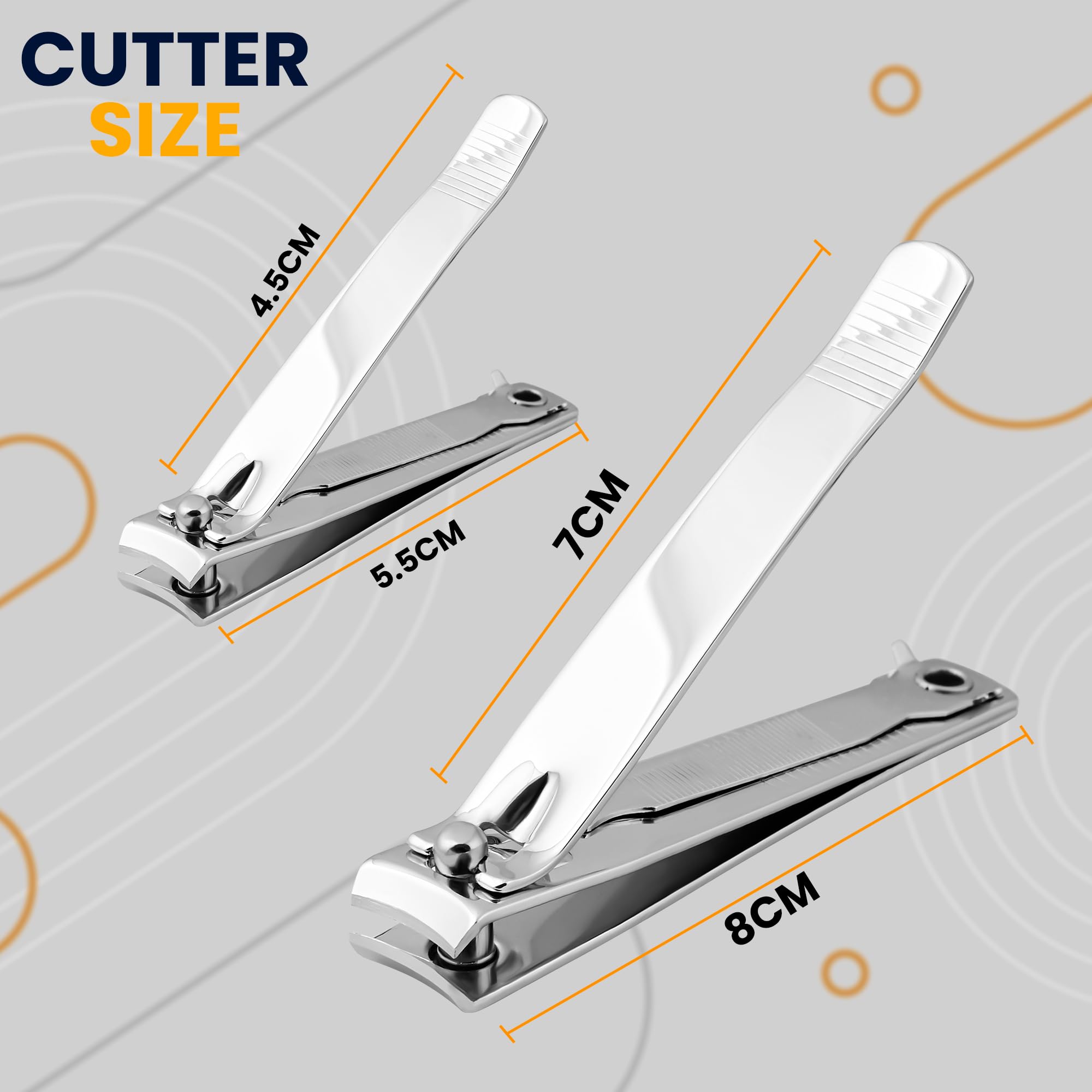 SS INSTRUMENTX Set 2 Pezzi Tagliaunghie, Taglia unghie in Acciaio Inox Heavy Duty per Dita delle Mani e dei Piedi, Affilato, Durevole Tronchesino Unghie Piedi per Uomini, Donne e Bambini