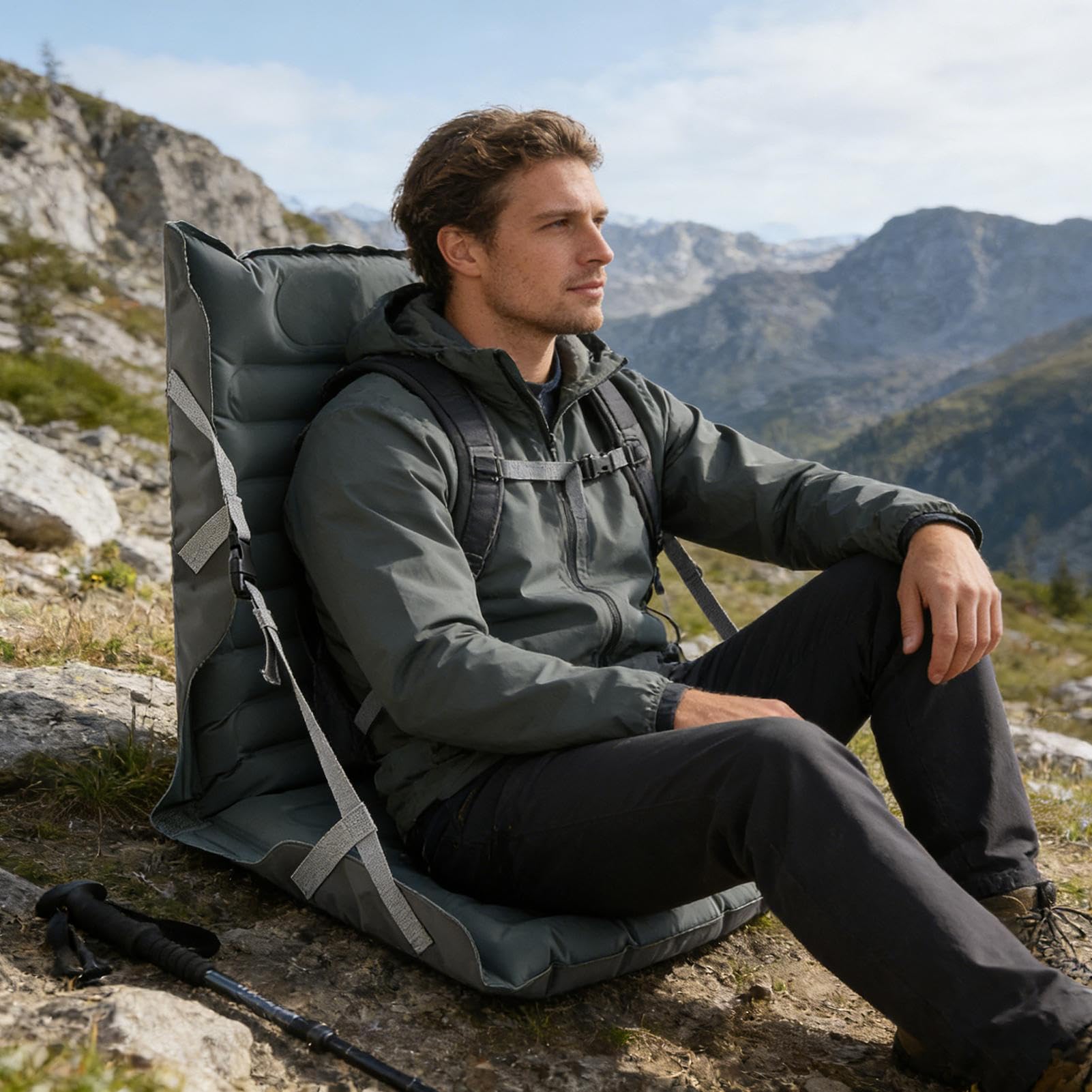 Cuscino per sedili da stadio Cuscini Pieghevoli con Supporto Schienale | Cuscini per Gradinate per Adulti Per Viaggi in Auto, Barca, Kayak, Aereo, Sedie a Rotelle, Campeggio, Picnic, Escursioni