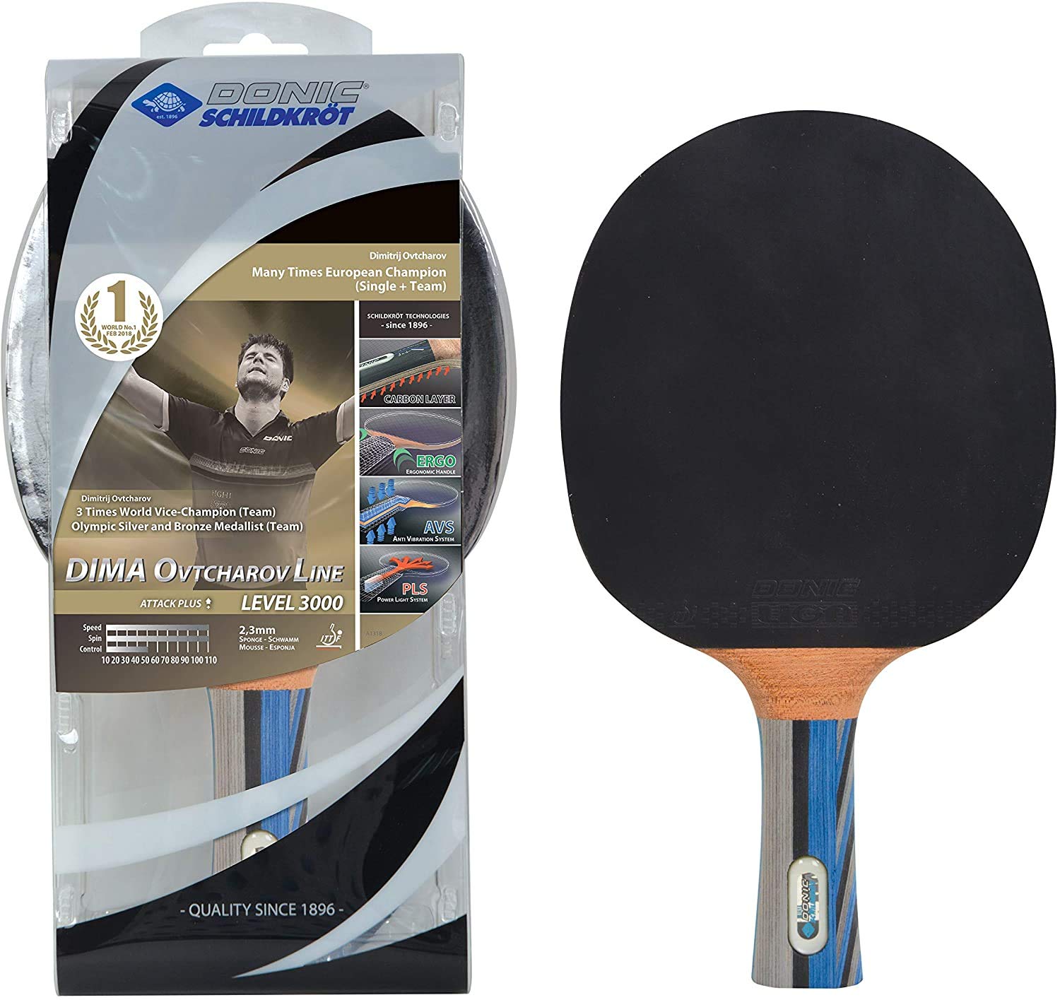 Donic-Schildkröt Unisex – Erwachsene Tischtennis Premium-Geschenkset Ovtcharov 3000 Set, Mehrfarbig, Einheitsgröße