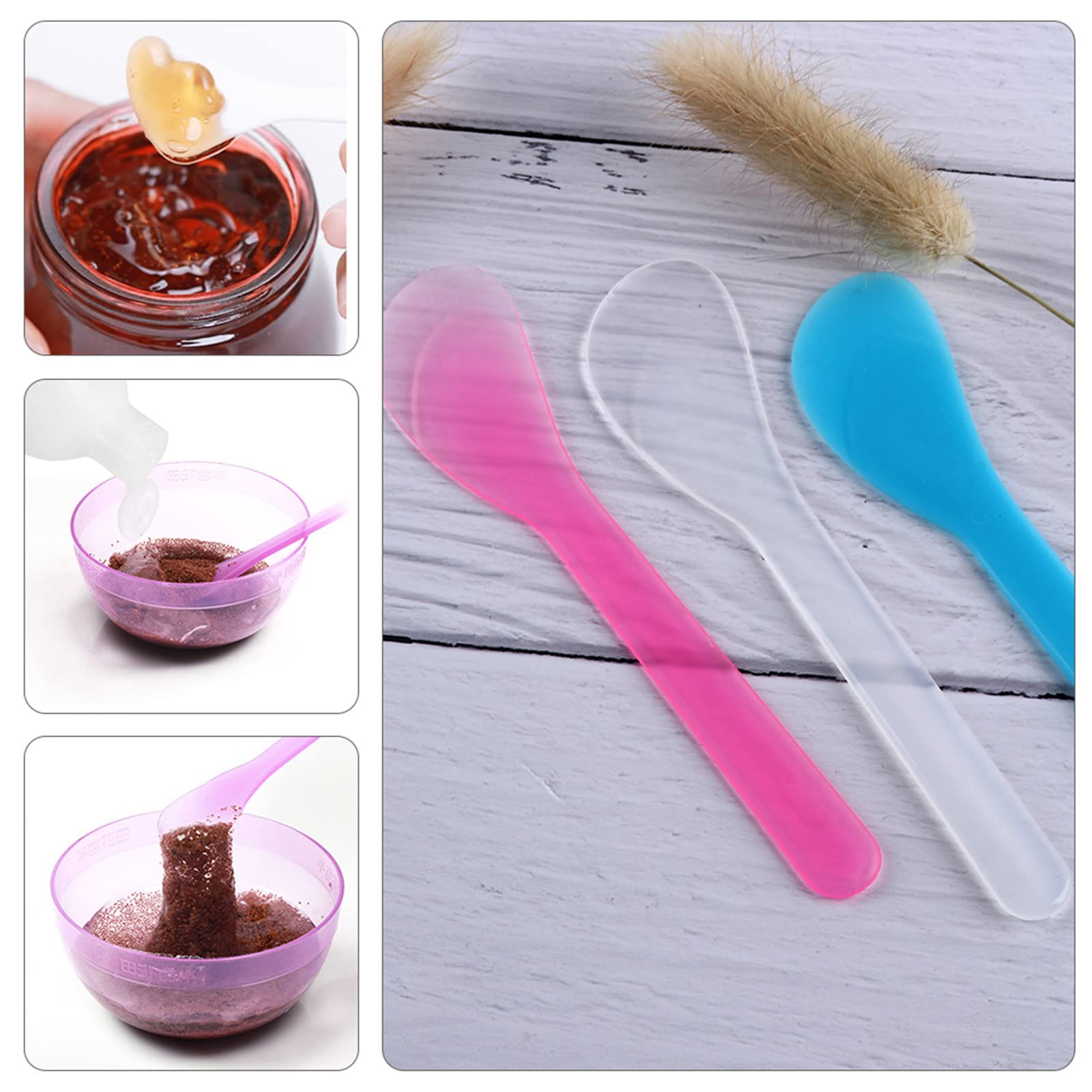 Spatola per mascherine fai da te, 100 spatole per trucco, bastoncini per cosmetici da miscelare, miscelare cucchiai cosmetici, spatole, colori casuali